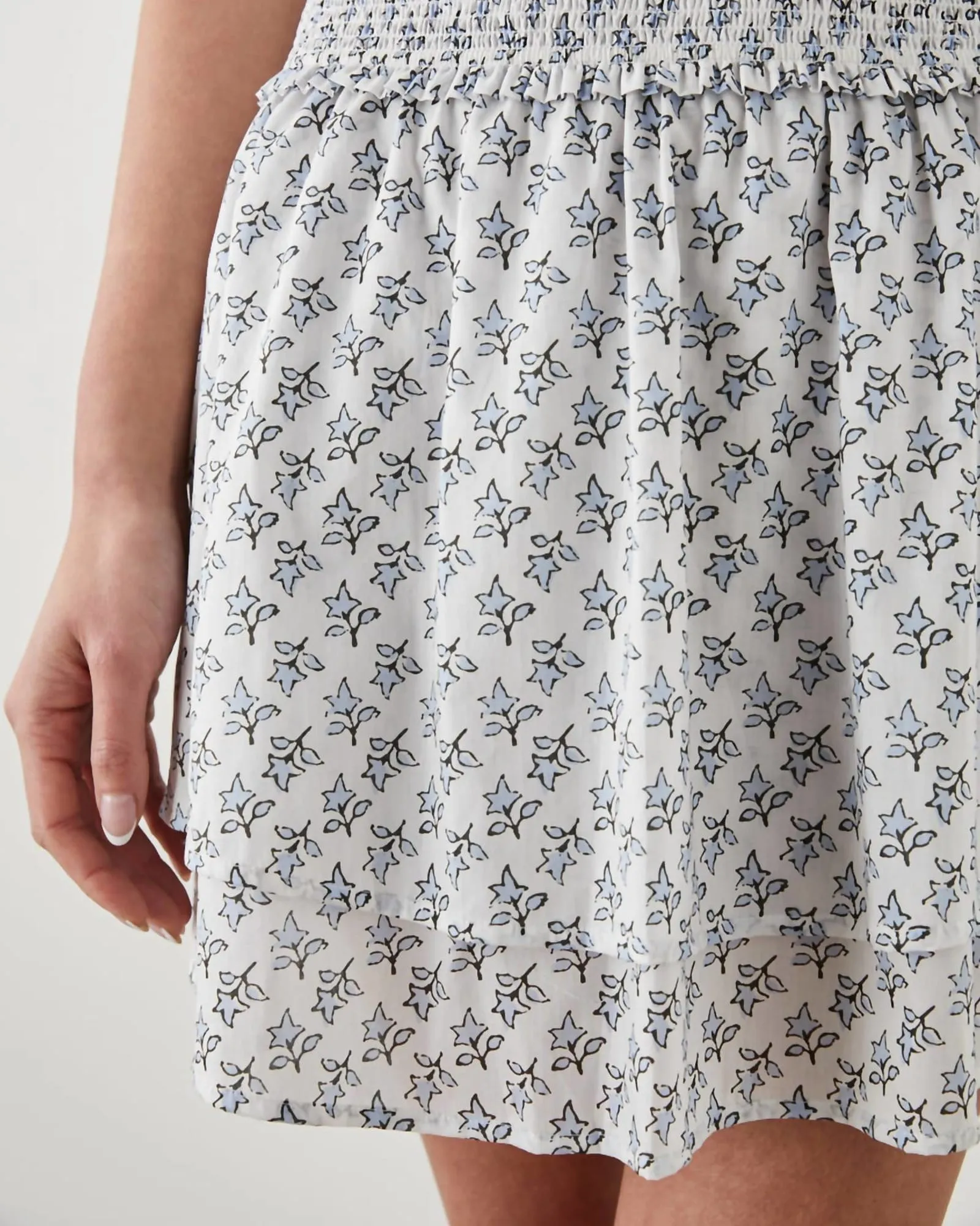 Addison Skirt in White Blue Ivy | White Blue Ivy