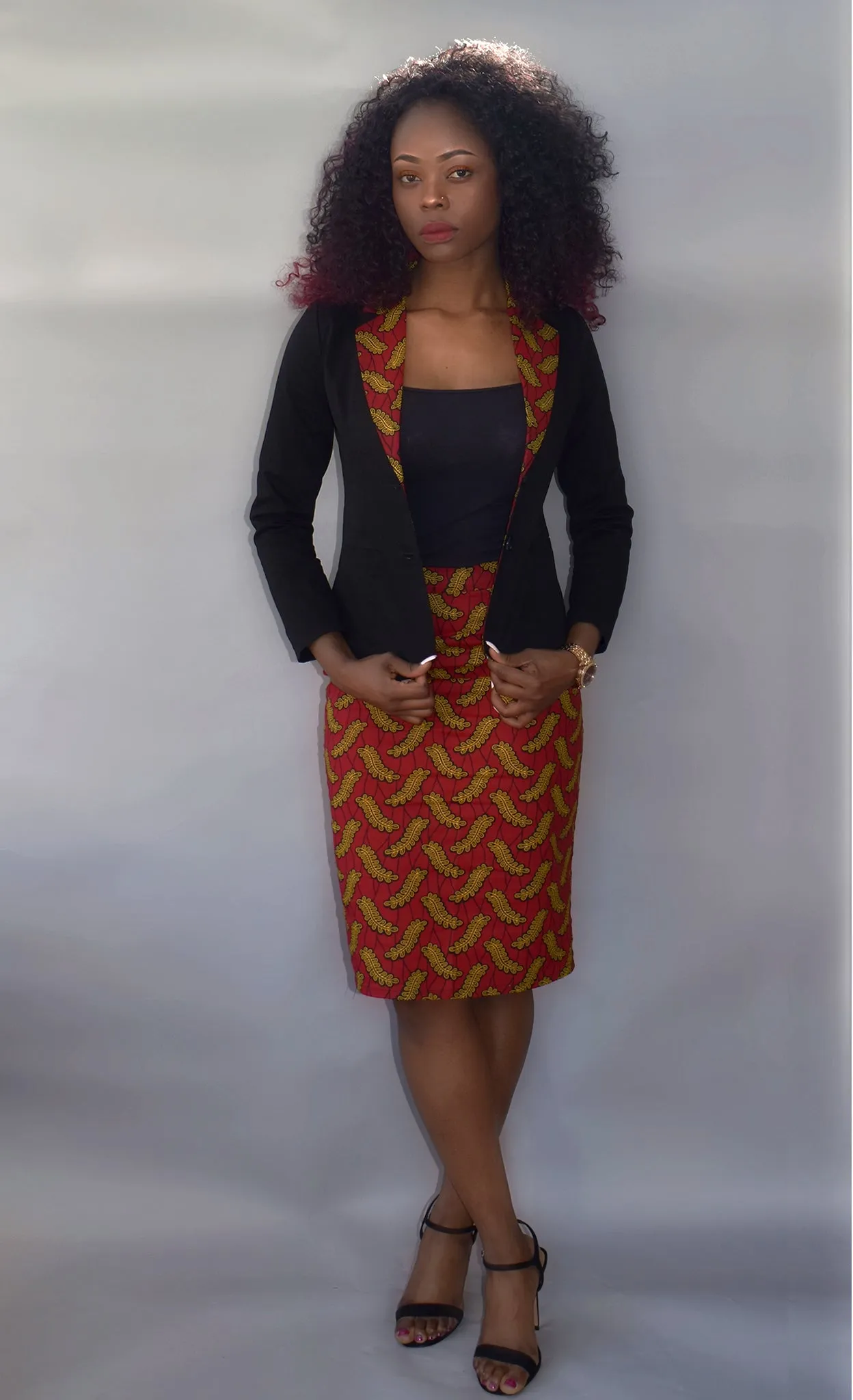 African Print Pencil Skirt and Blazer - Esinu