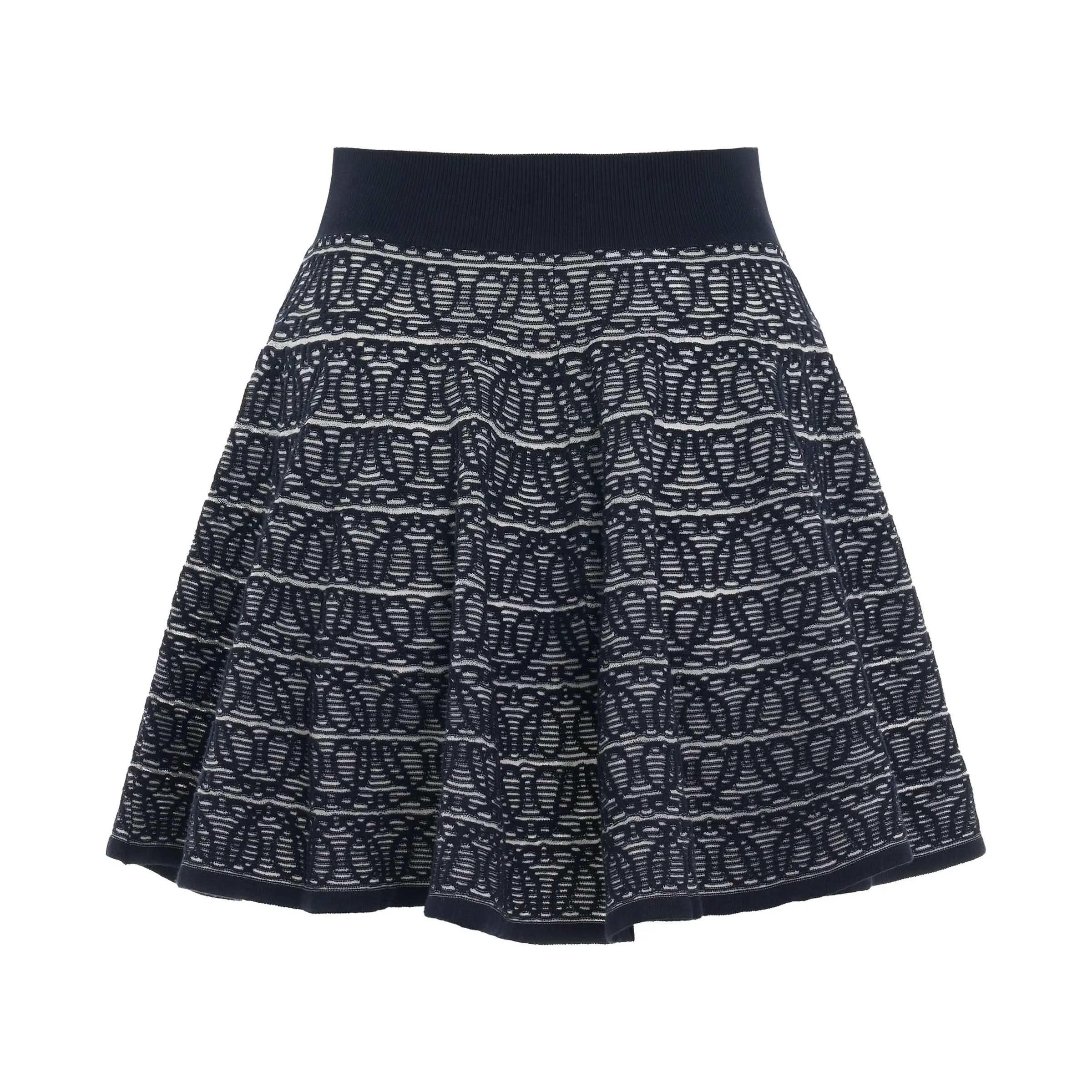 Anagram Jacquard Mini Skirt in Navy/White