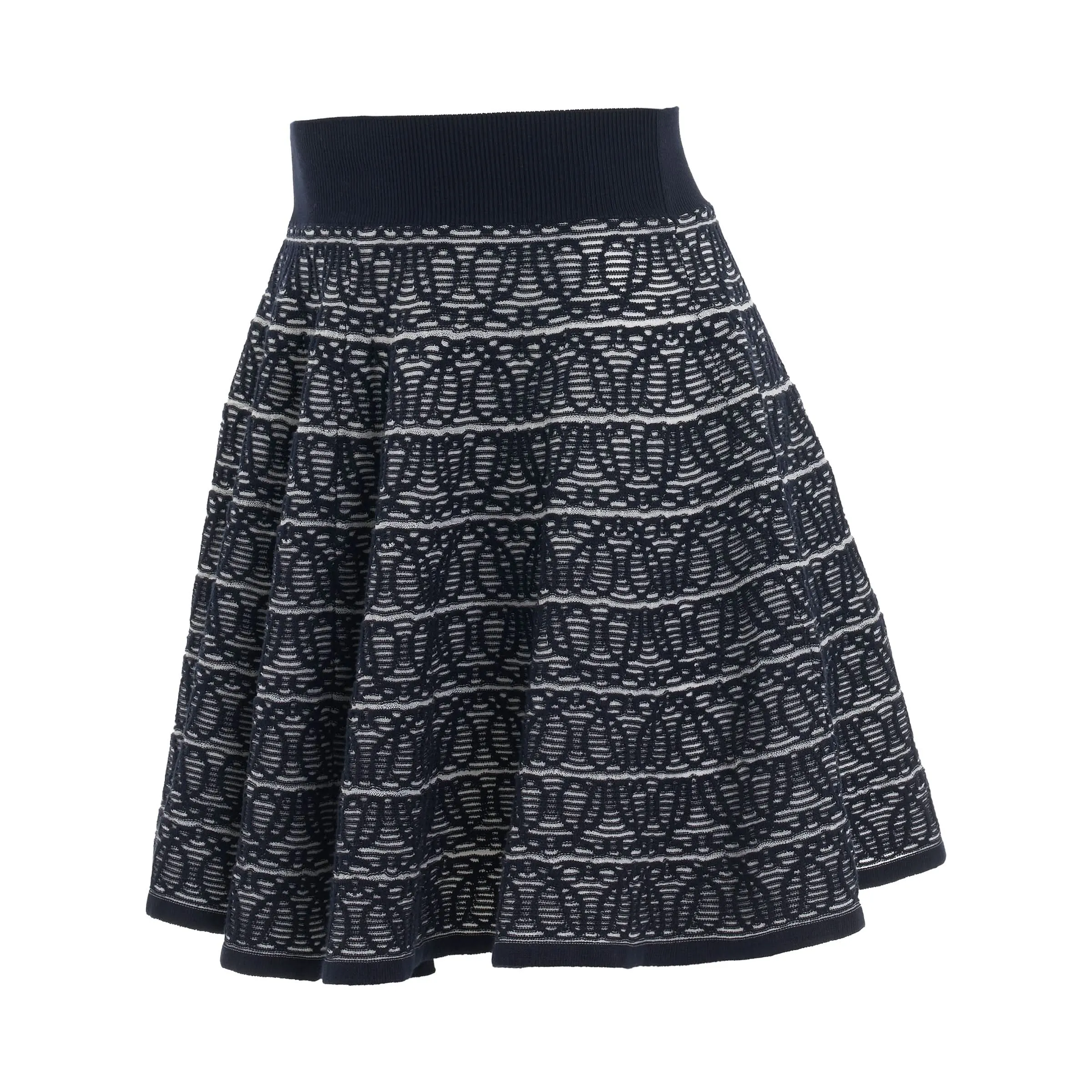 Anagram Jacquard Mini Skirt in Navy/White