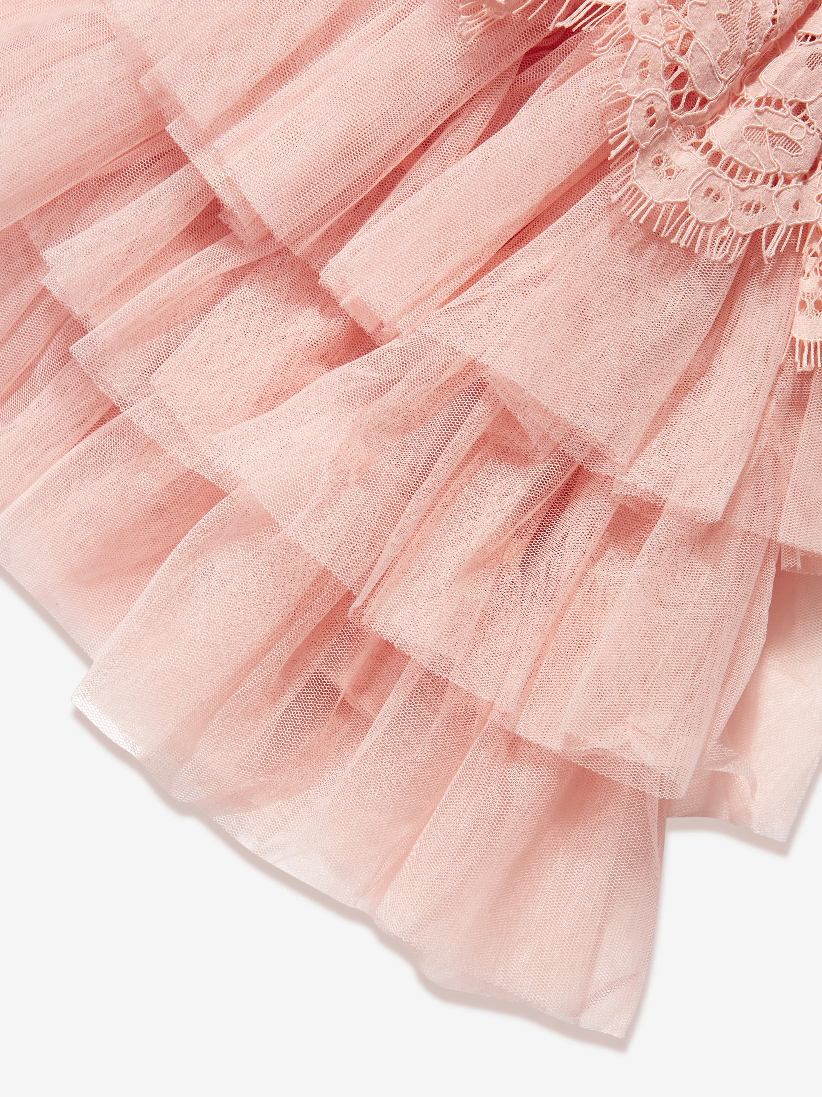 Angels Face Girls Tulle And Lace Trim Kamma Skirt in Pink