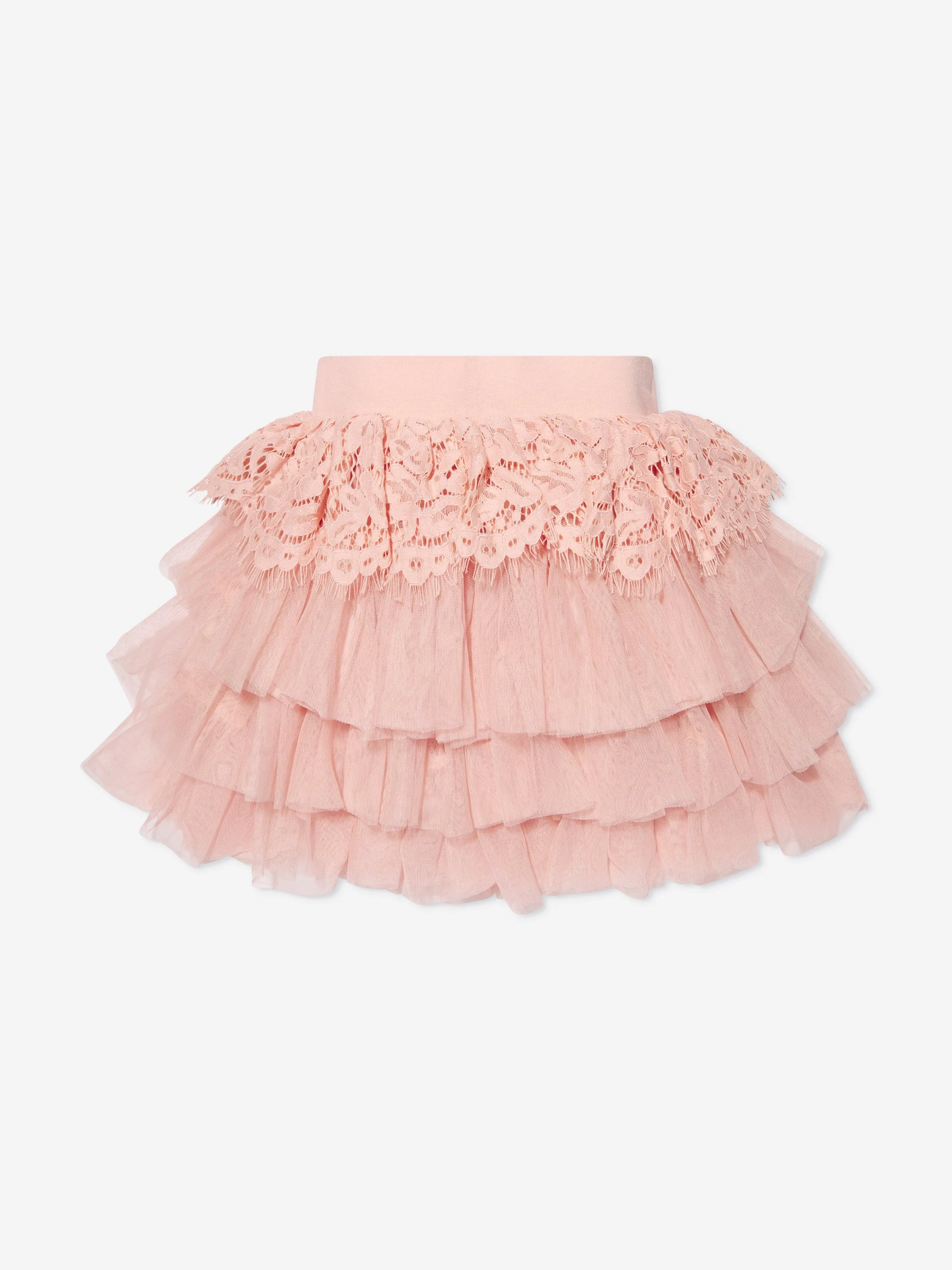 Angels Face Girls Tulle And Lace Trim Kamma Skirt in Pink