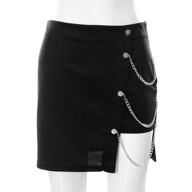 Asymmetrical Chained Prep skirt