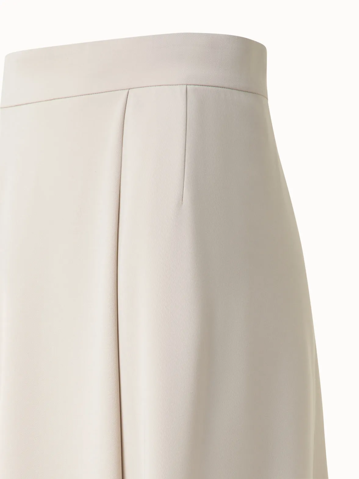 Asymmetrical Midi Skirt in Wool Gabardine