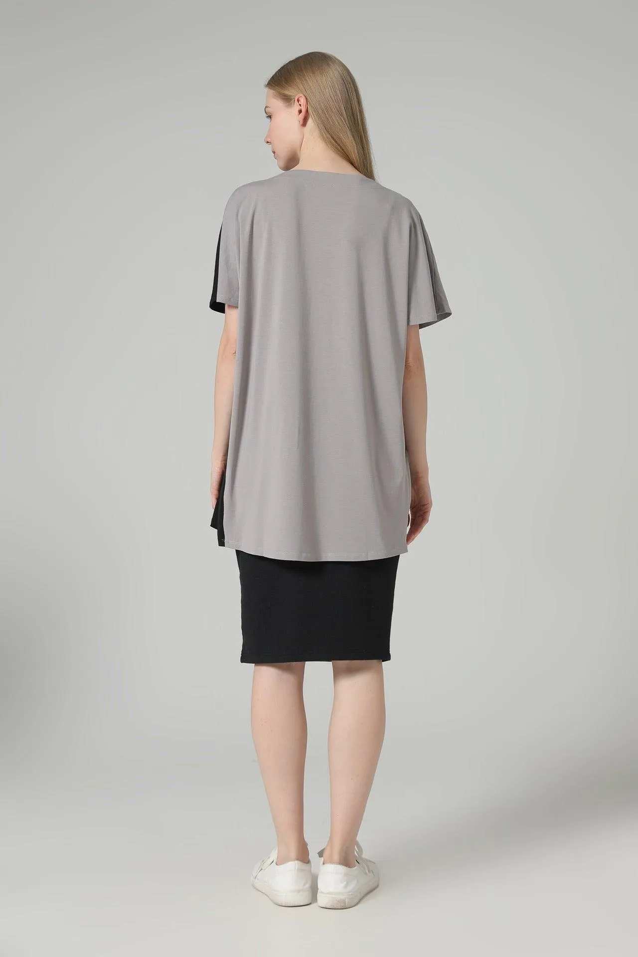 Bamboo Two Tone Short Sleeve Top