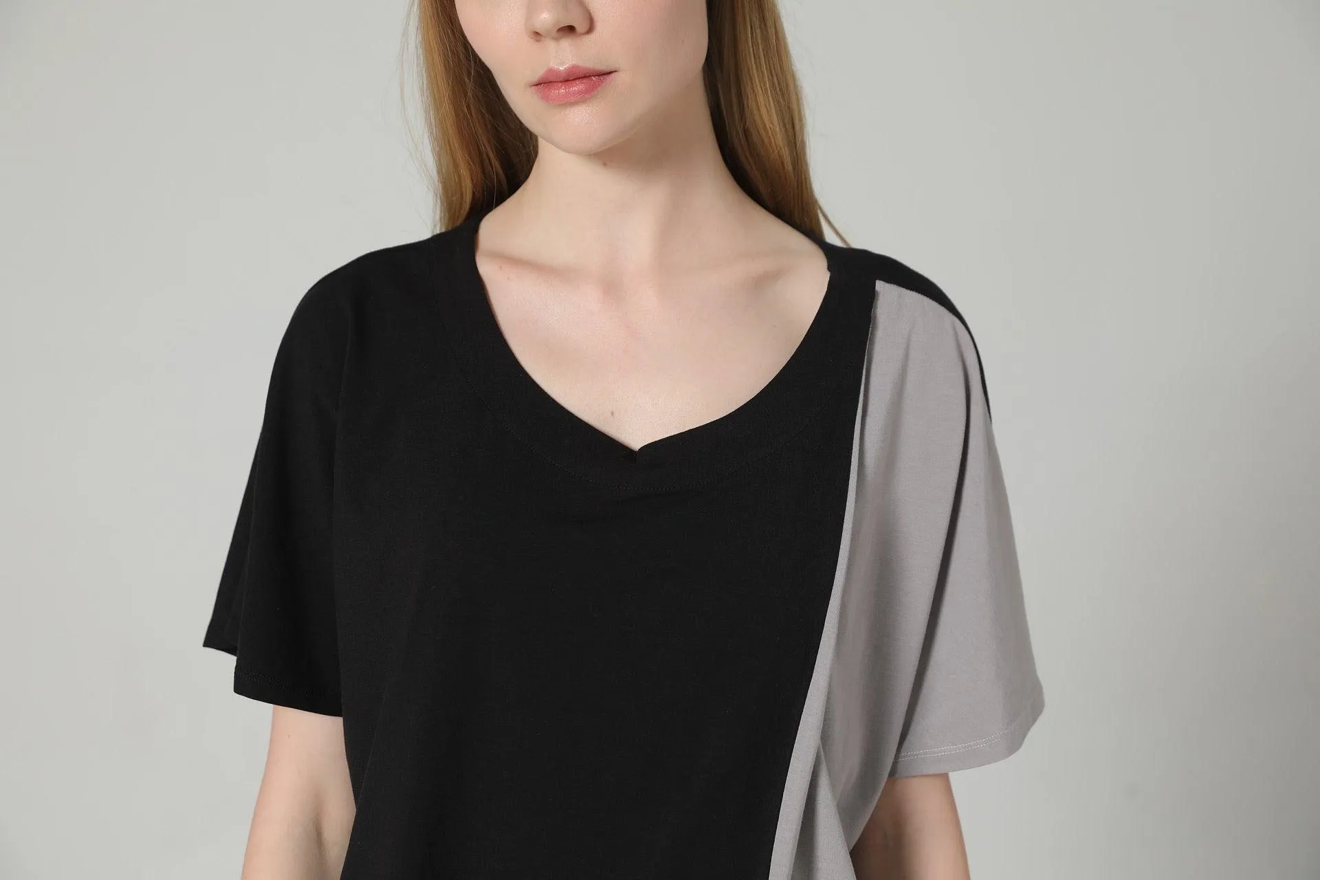 Bamboo Two Tone Short Sleeve Top