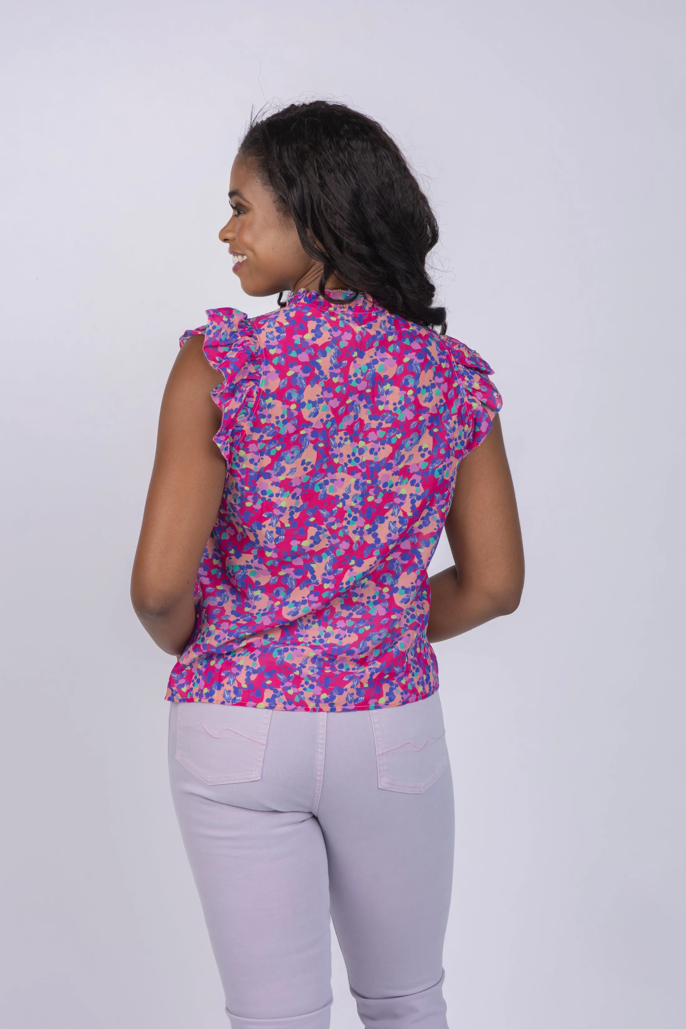 Caballero Collection Evelyn Top in Multi Dot