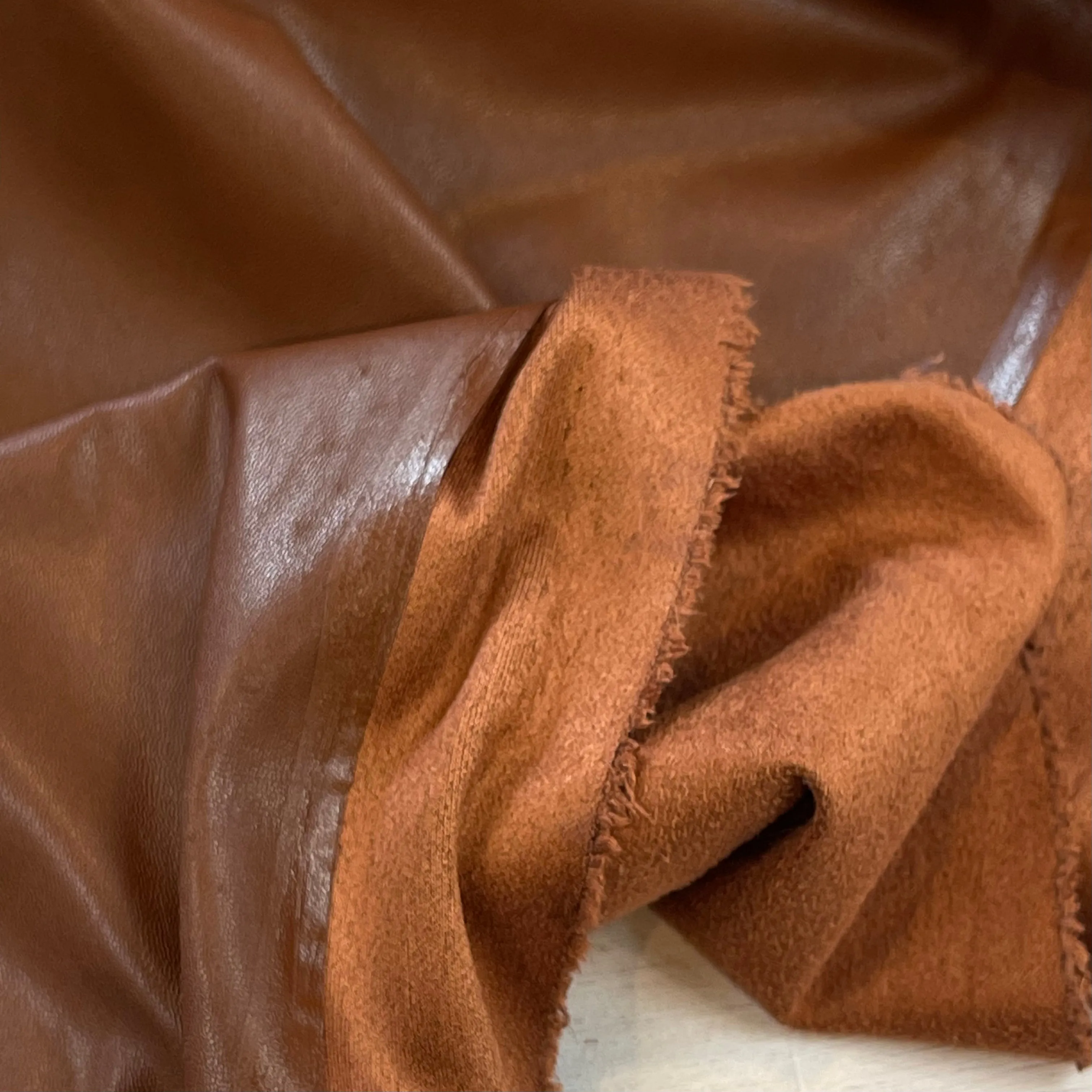 Chocolate Torte Stretch Suede Backed Vegan Leather