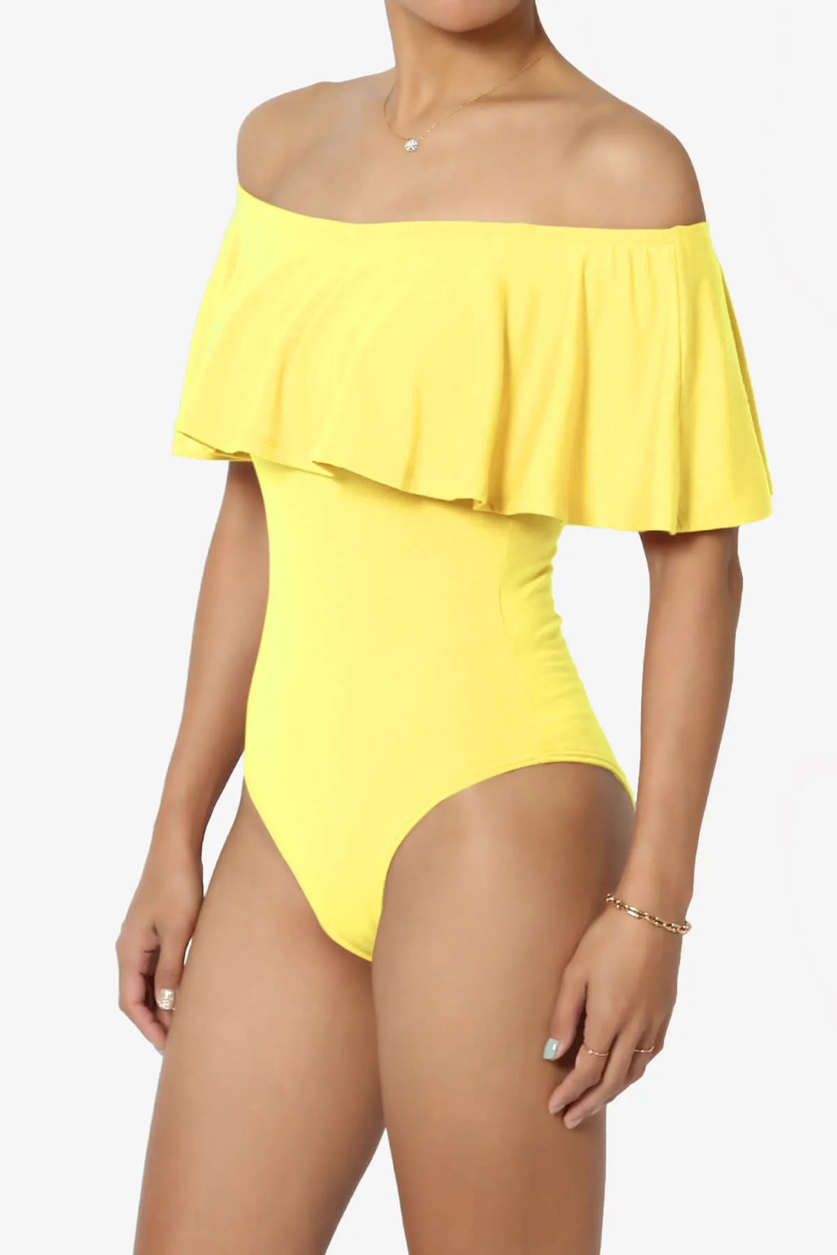 Cobra Ruffle Off Shoulder Bodysuit