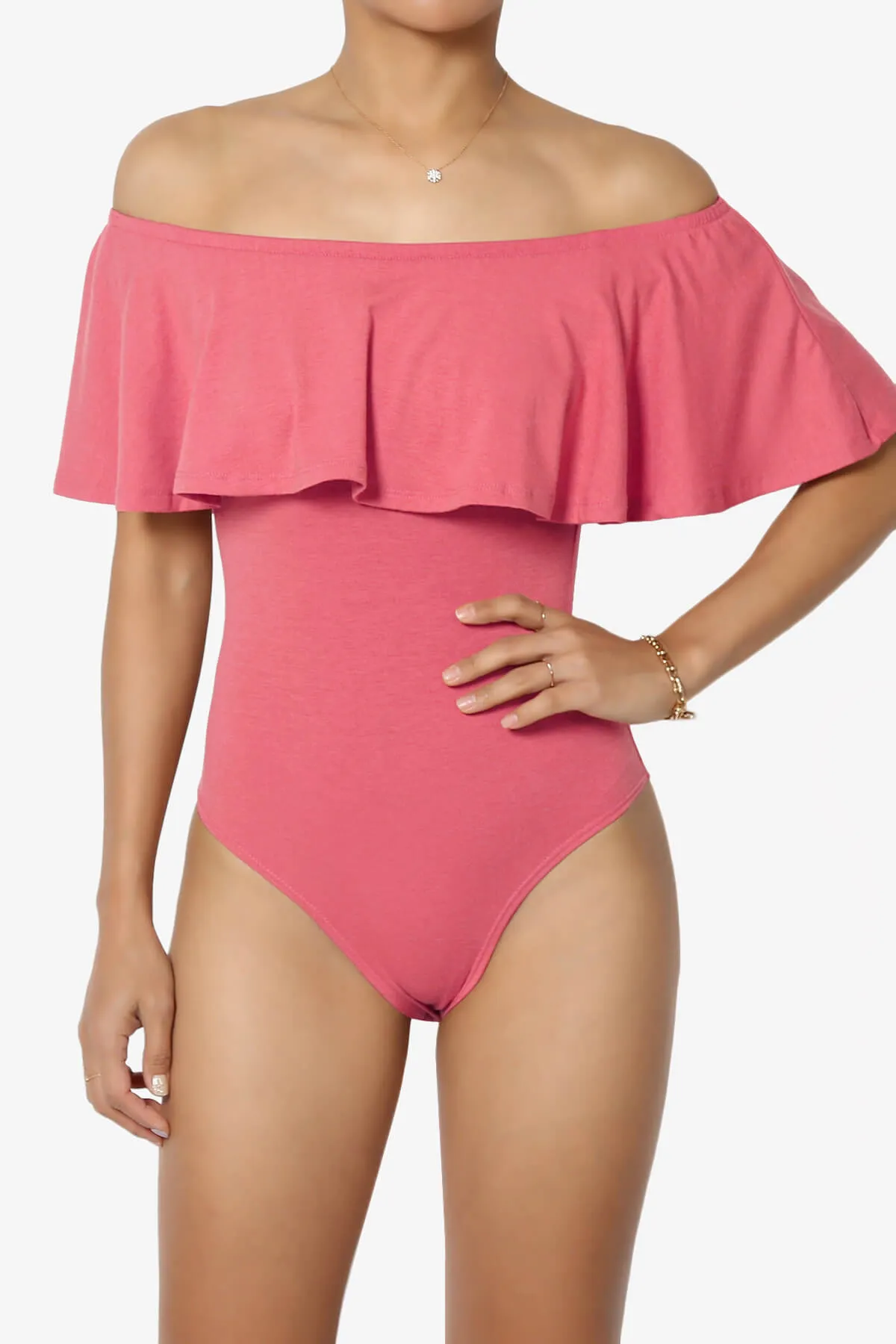 Cobra Ruffle Off Shoulder Bodysuit