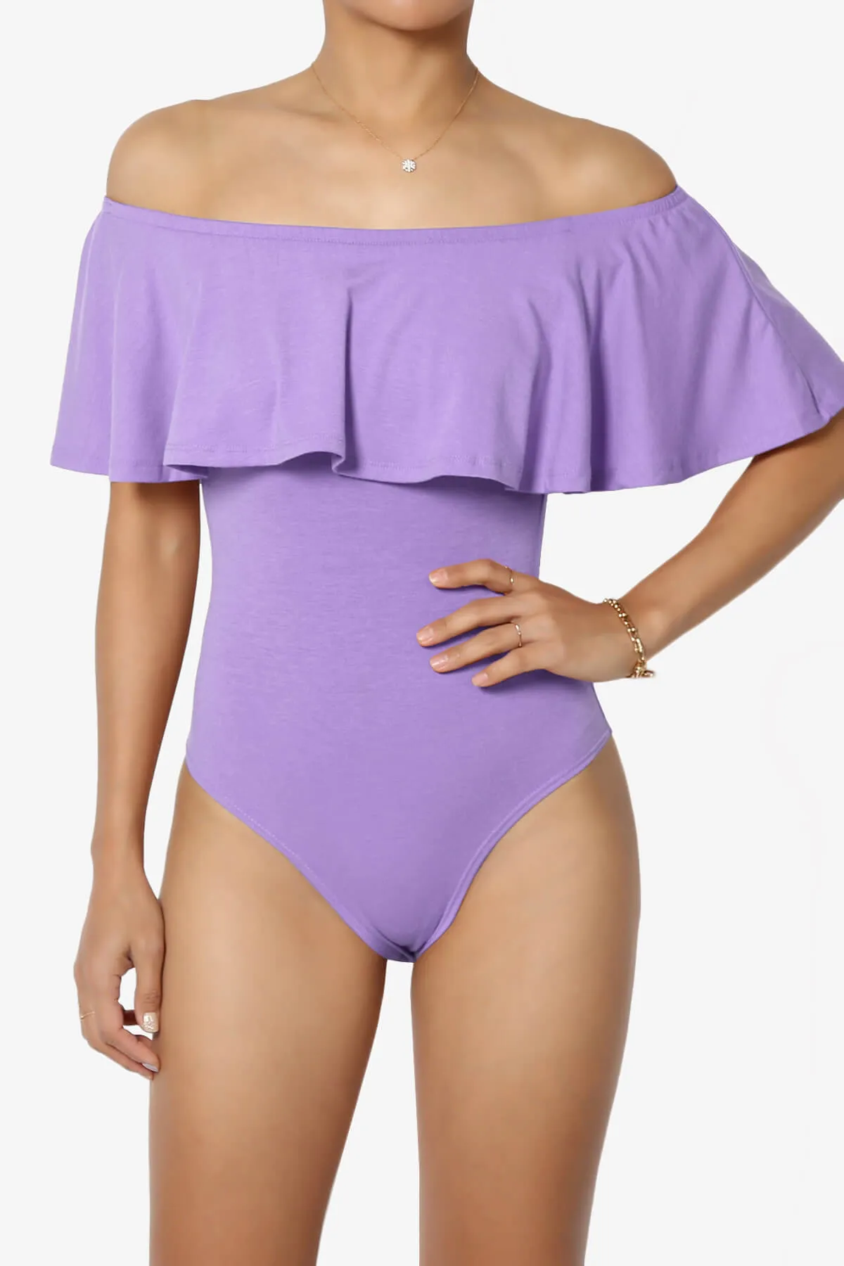 Cobra Ruffle Off Shoulder Bodysuit