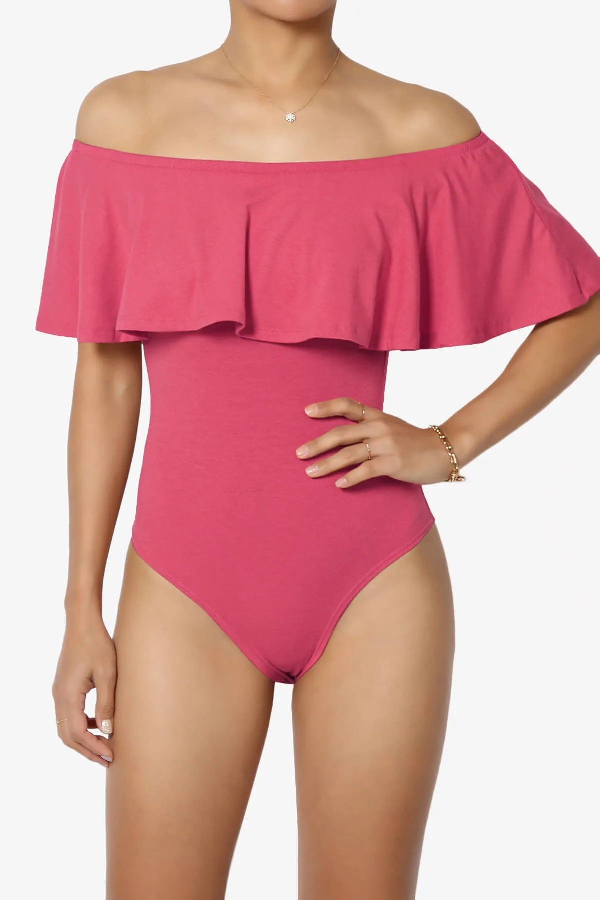 Cobra Ruffle Off Shoulder Bodysuit