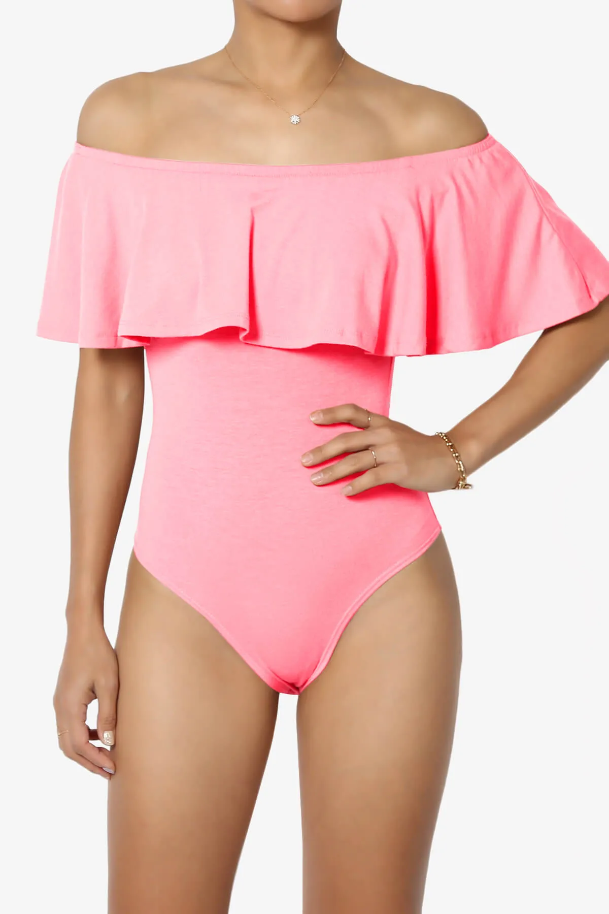 Cobra Ruffle Off Shoulder Bodysuit