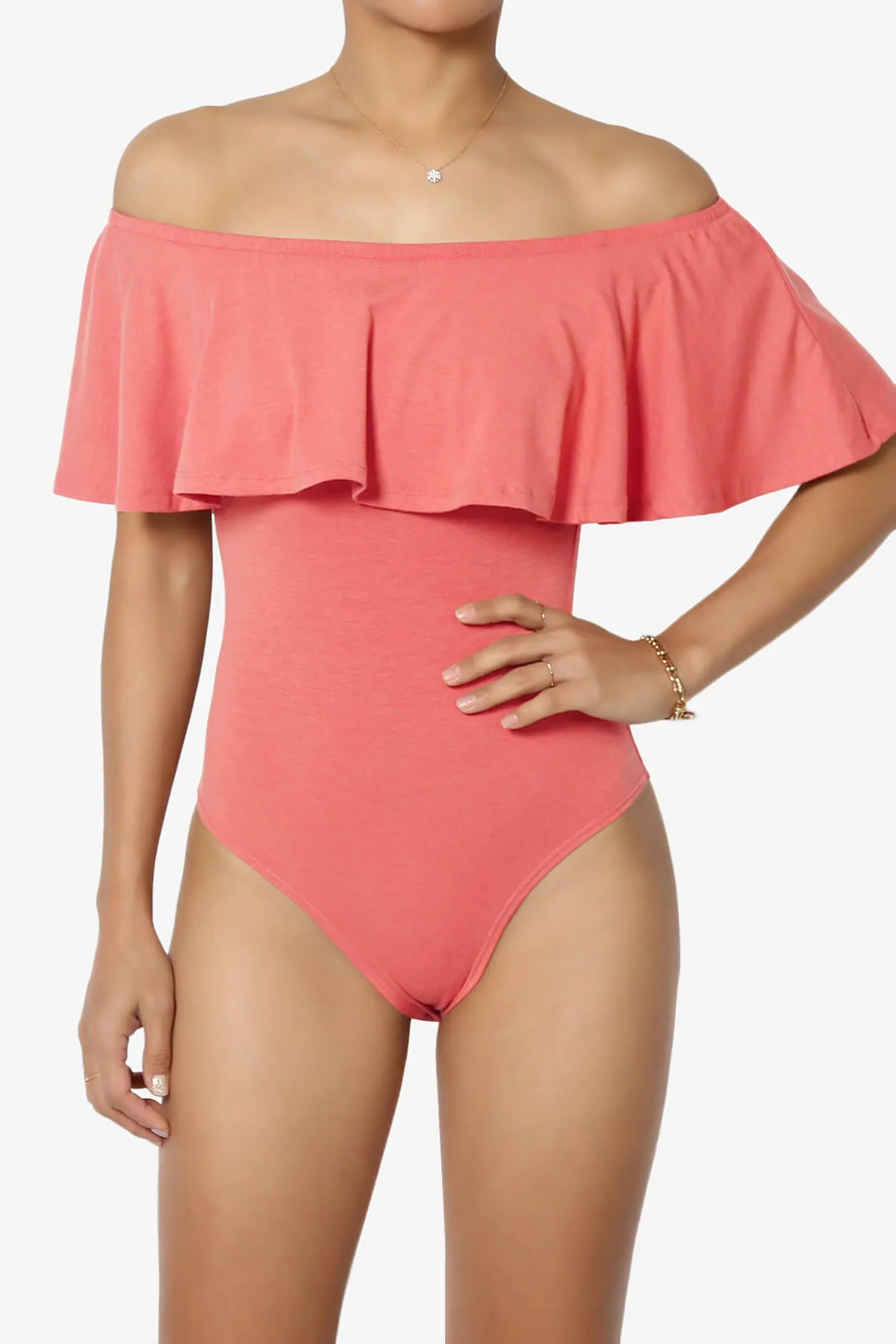 Cobra Ruffle Off Shoulder Bodysuit