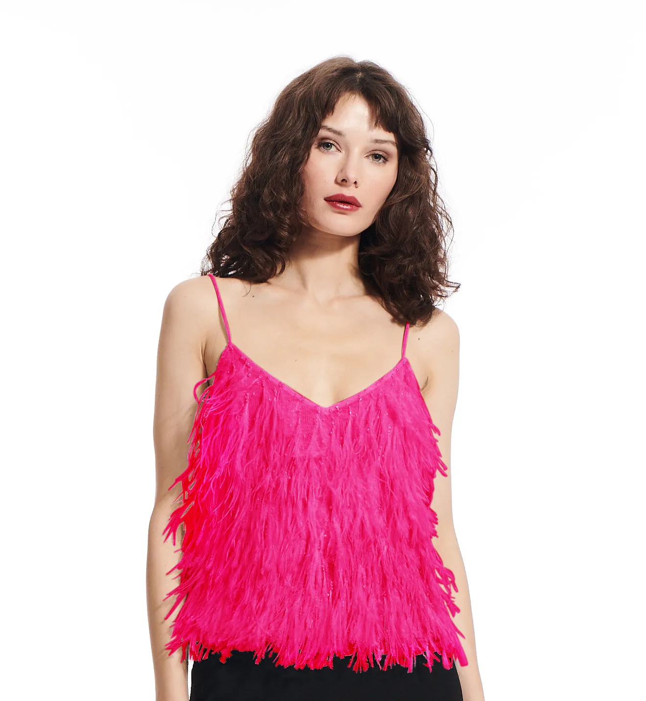 Feather Spaghetti Strap Cami