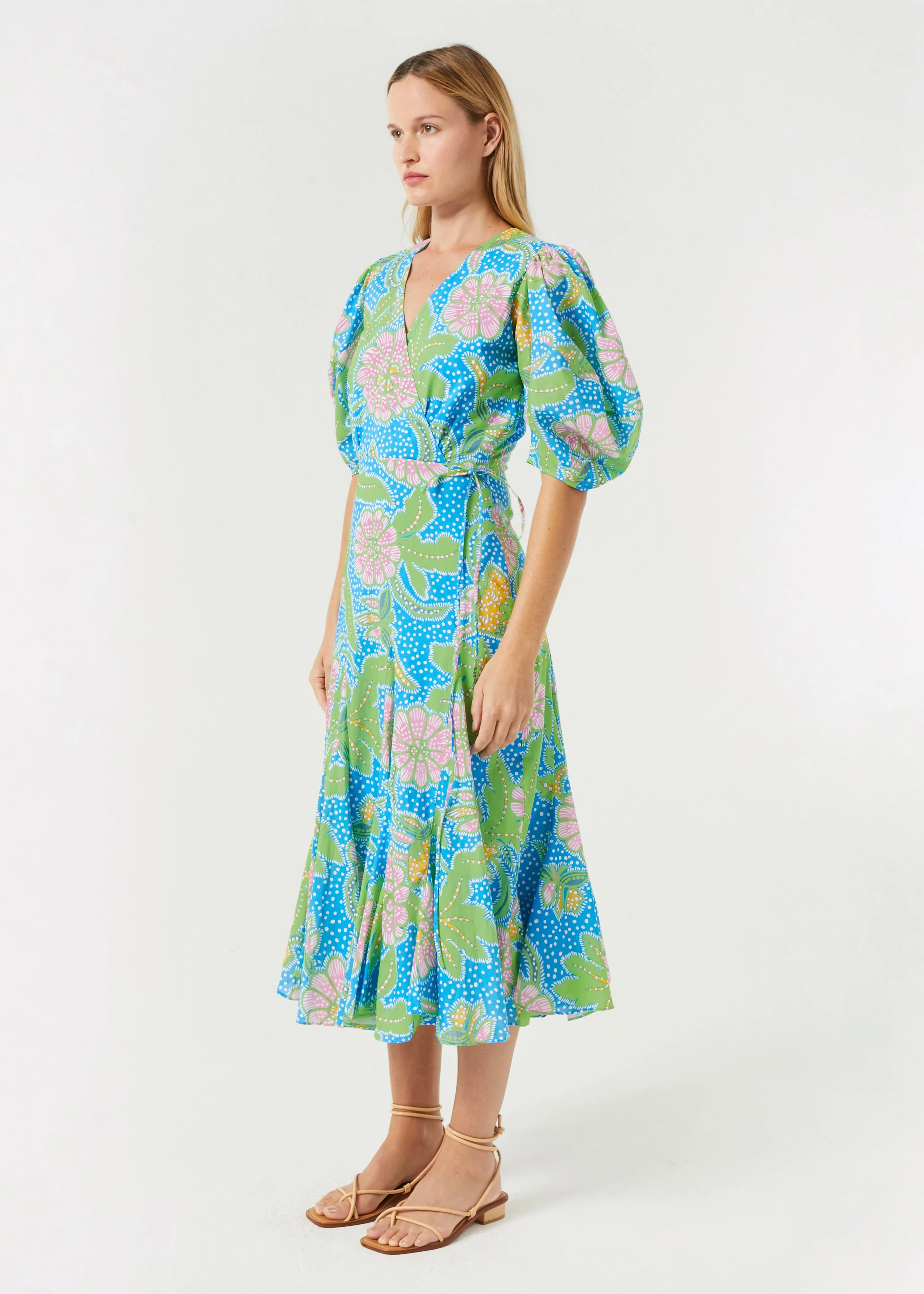 Fiona Dress | Blue Psychedelic Flower Grande