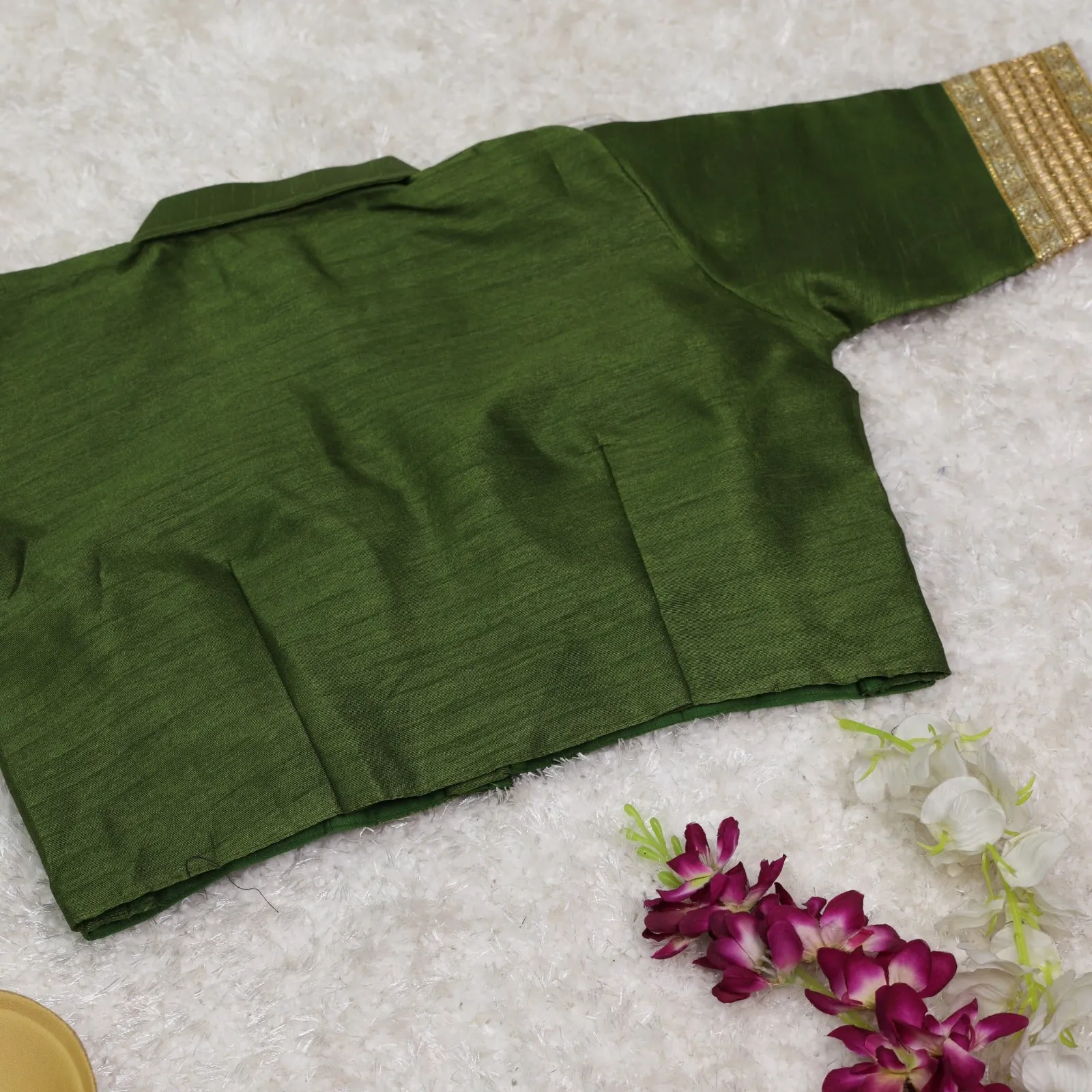 Green Effortless Elegance Banglori Blouse