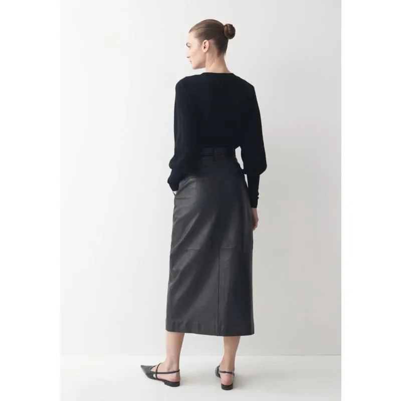 Harry Leather Skirt | Black