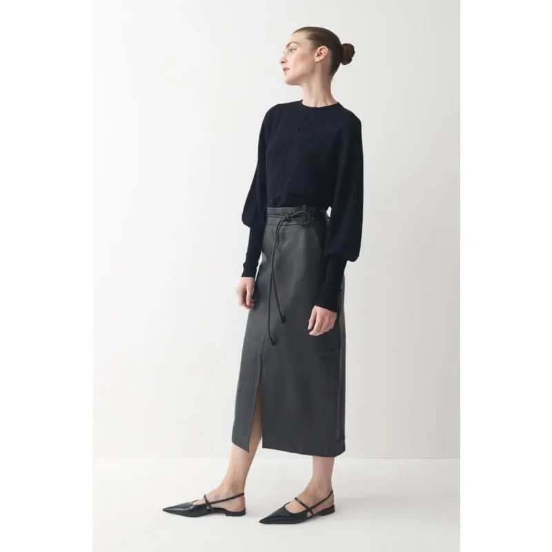 Harry Leather Skirt | Black