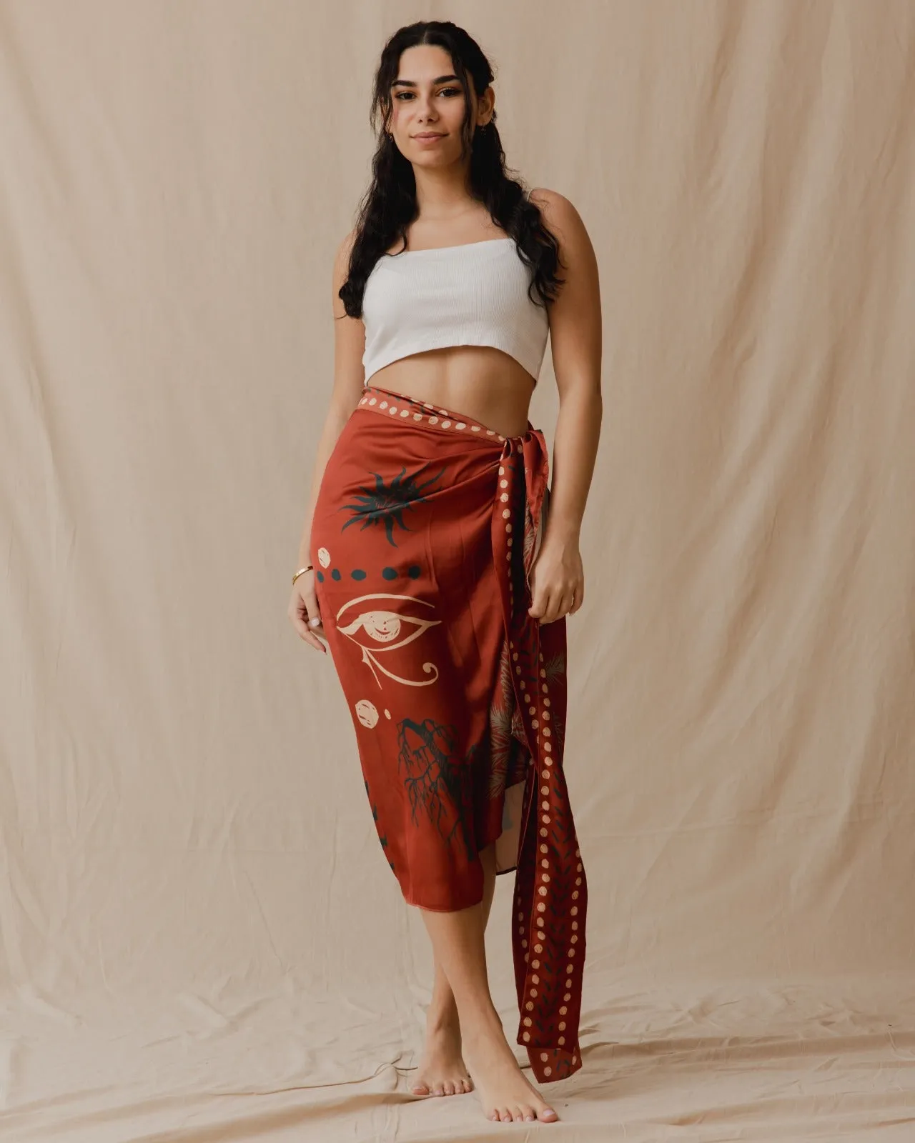 Isis Sarong In Burnt Sienna