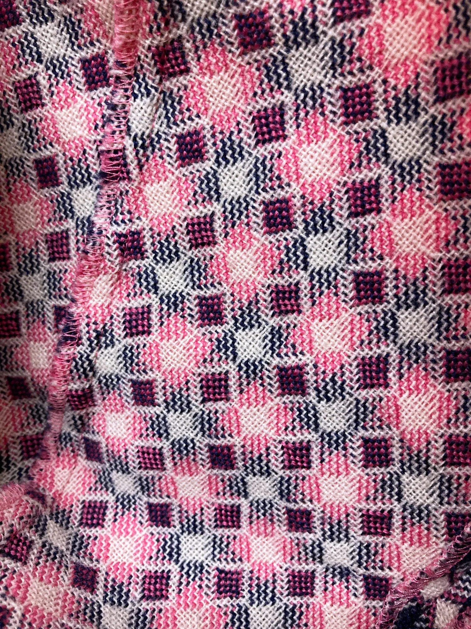 Junya Watanabe Comme des Garcons AW2001 pink geometric pattern wool skirt - M