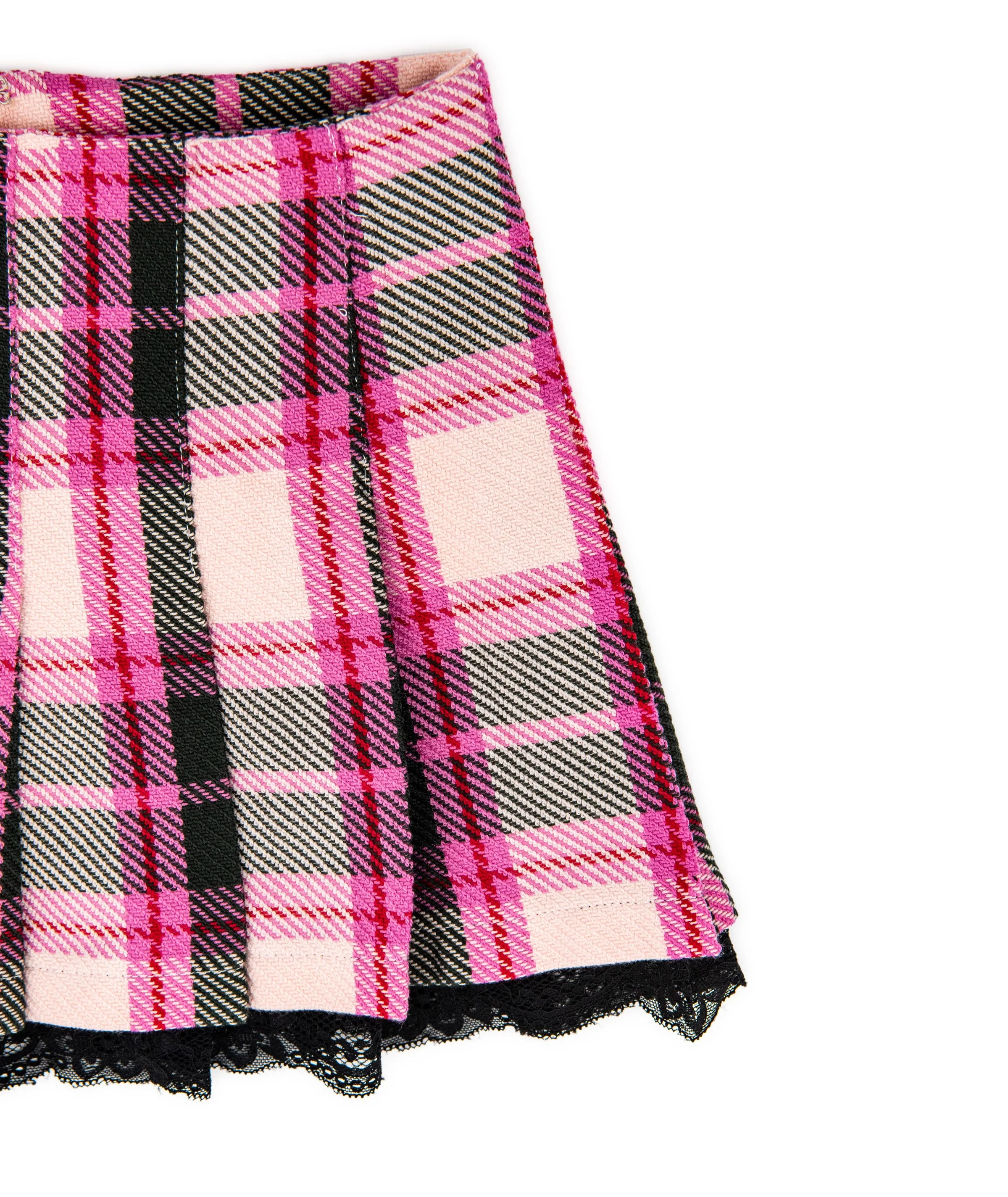 Katie J NYC Girls Elicia Pink Plaid Skirt