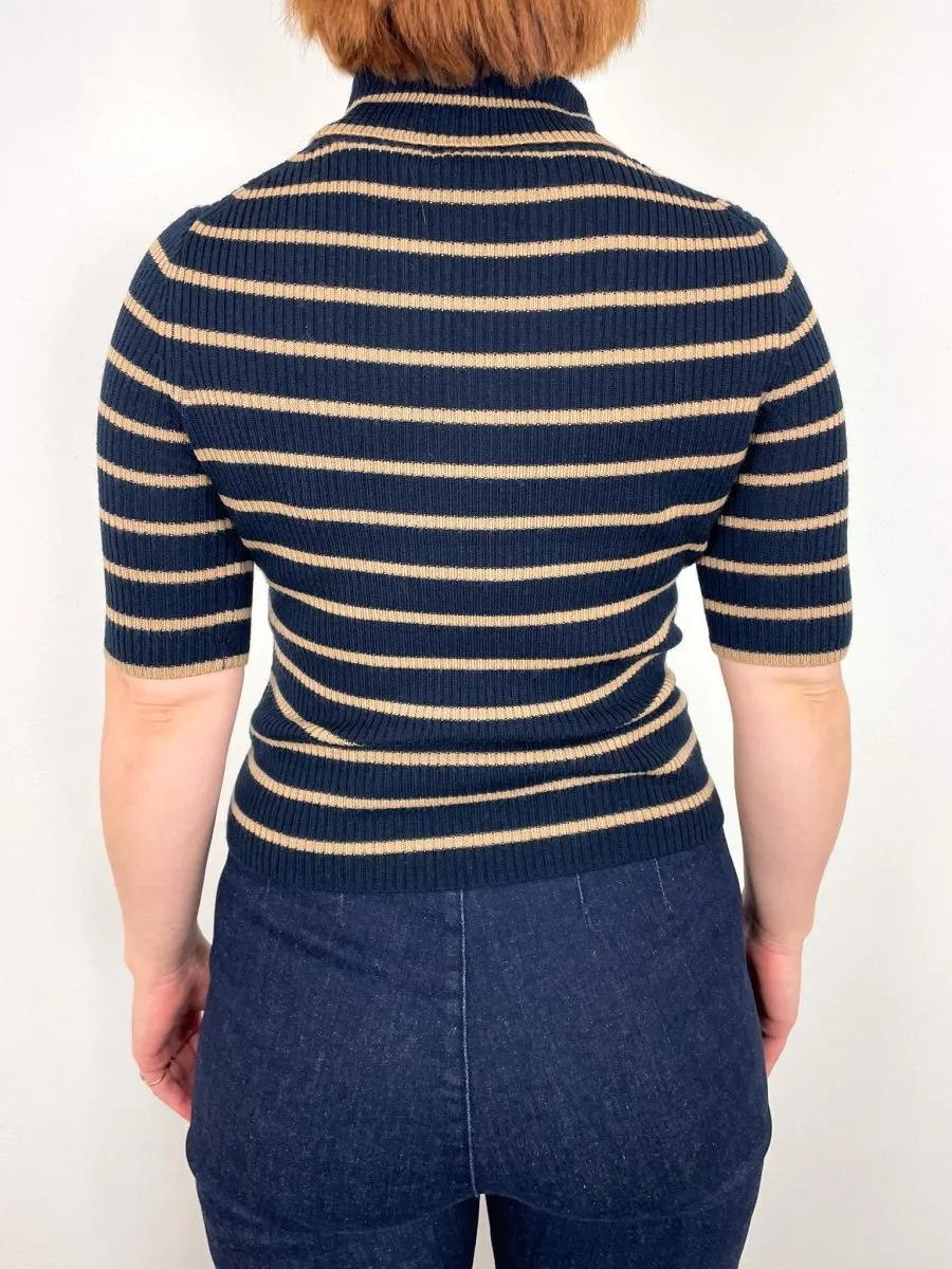 Katrina Sweater in Navy/Khaki