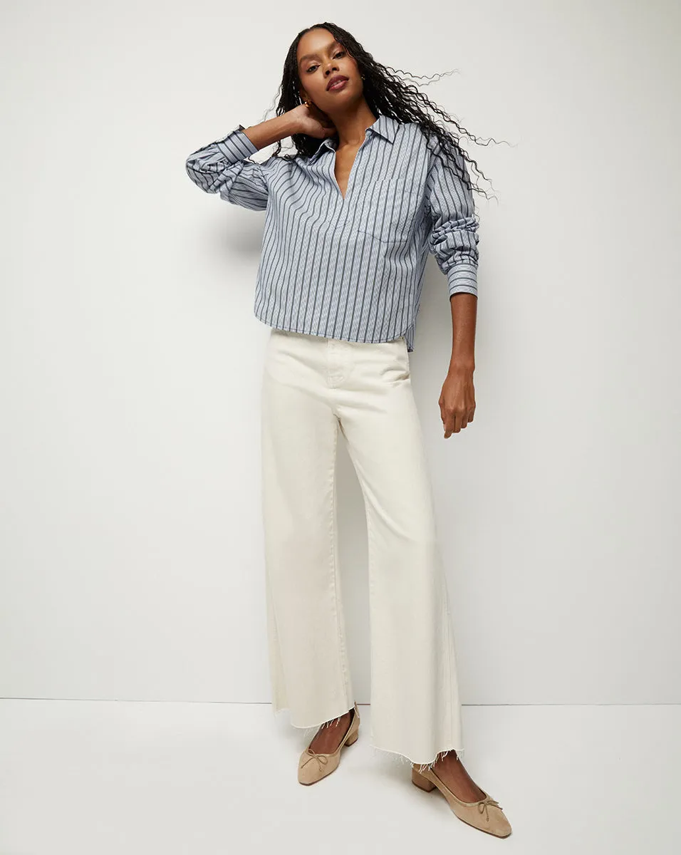 Khai Striped Poplin Top