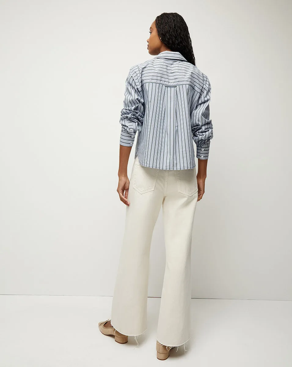 Khai Striped Poplin Top