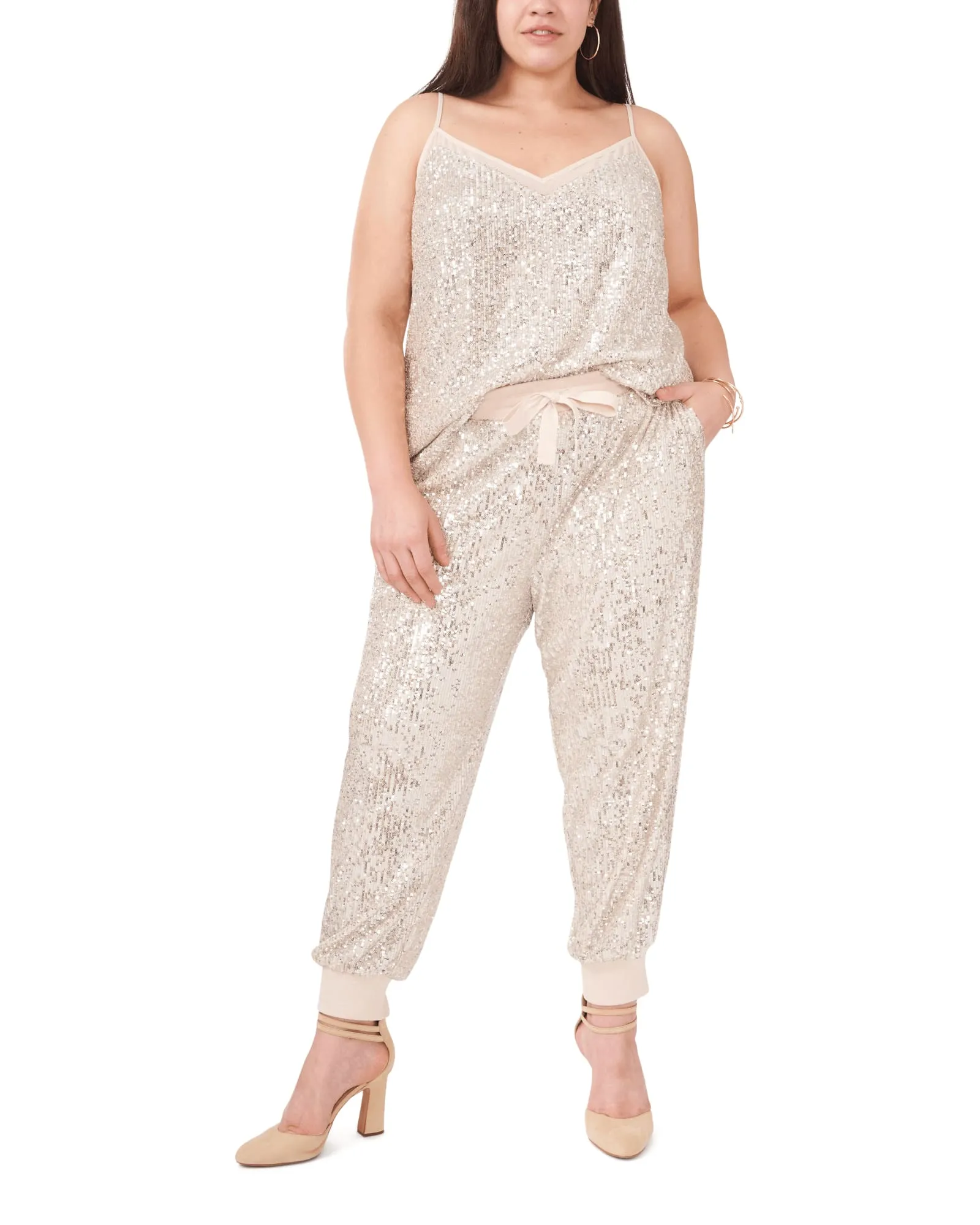 Kinsley Sequin Cami | CHAMPAGNE-252