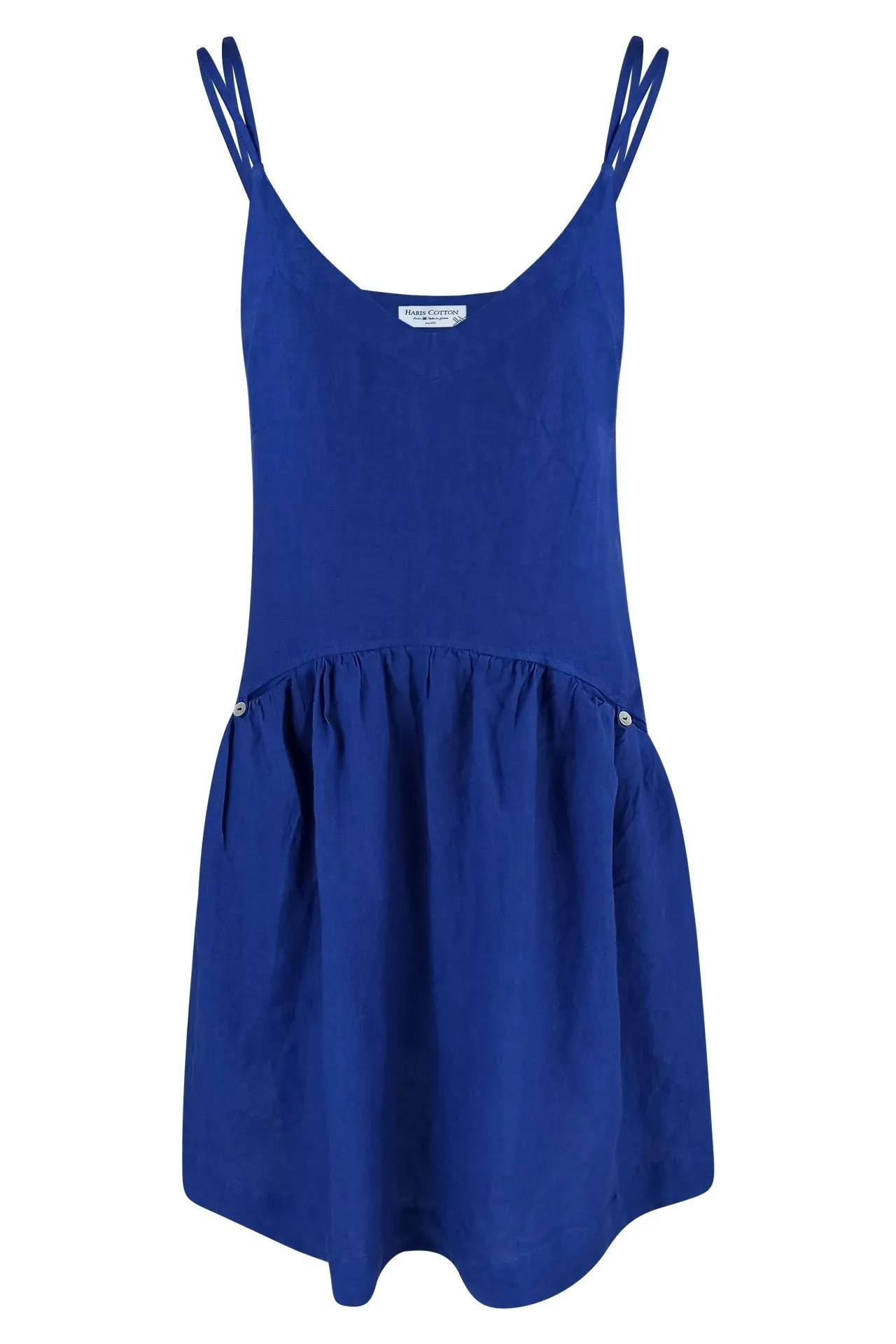 Linen Strap Dress with Ruffles