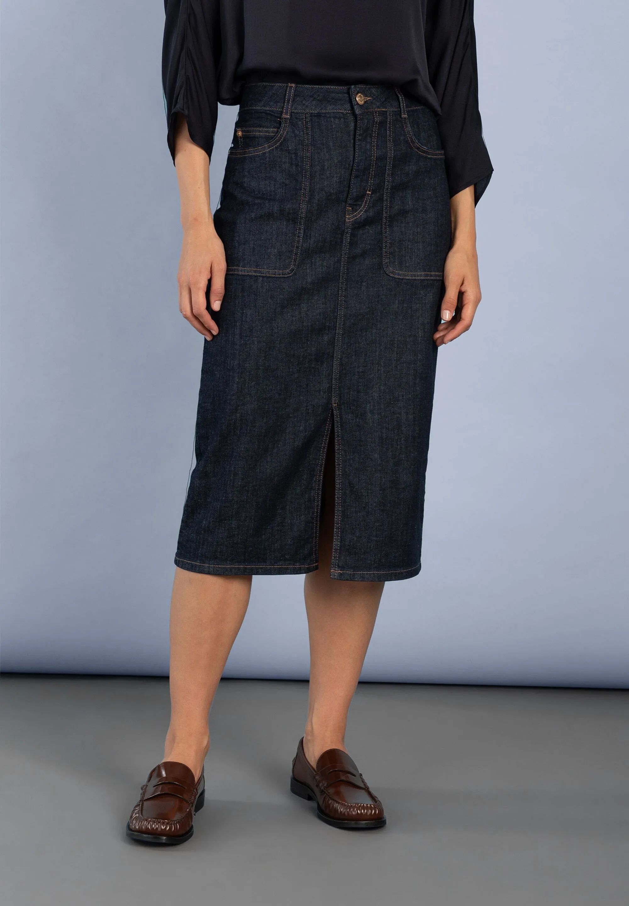 Stylish Dark Denim Skirt | More & More | High-Quality Denim