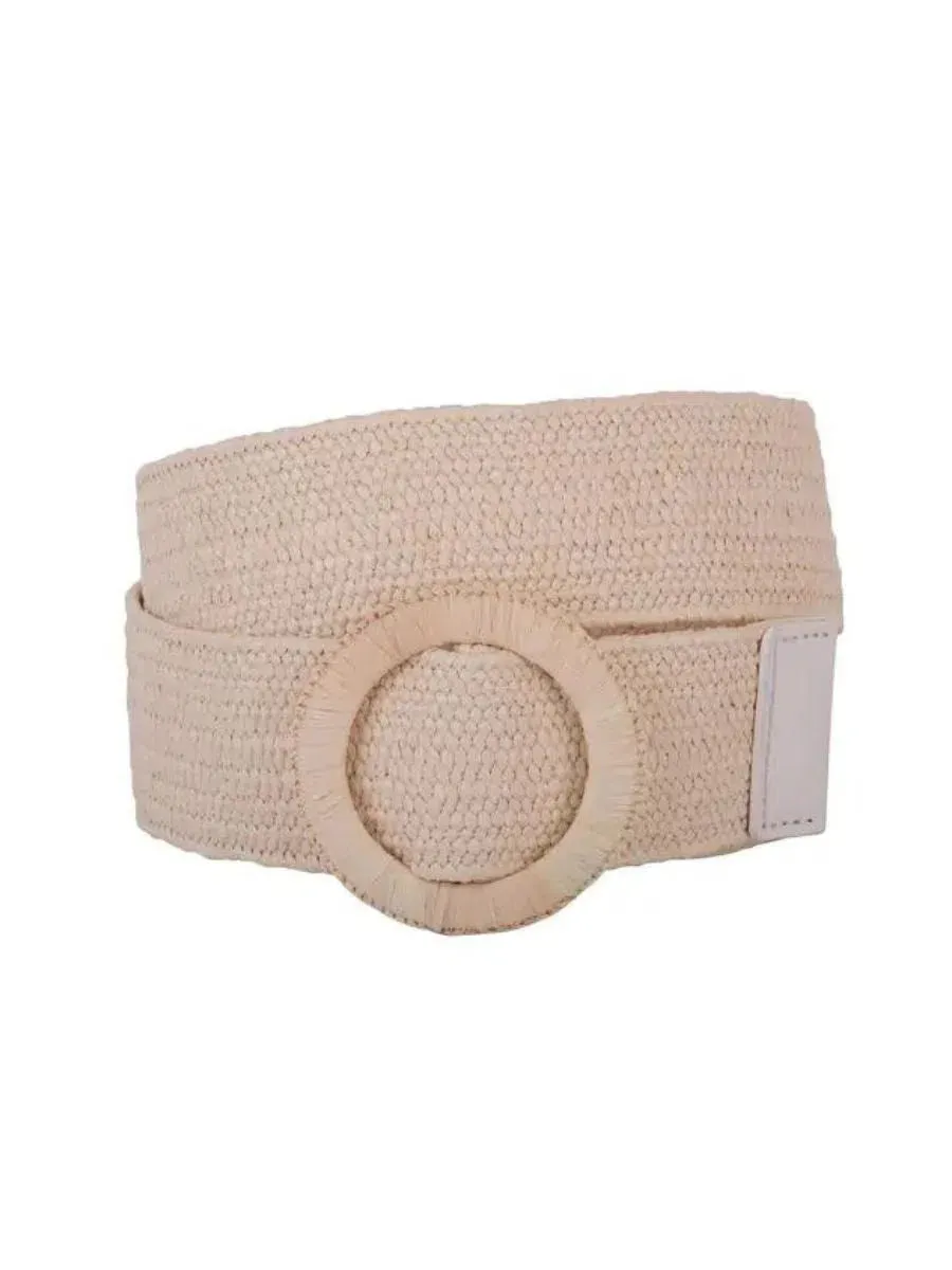 Neutral Wins the Style Race Woven Circle Belt in Natural