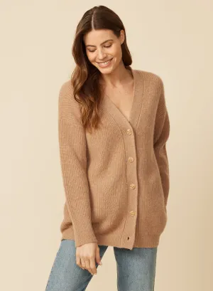 Newport Cashmere Cardigan - Camel