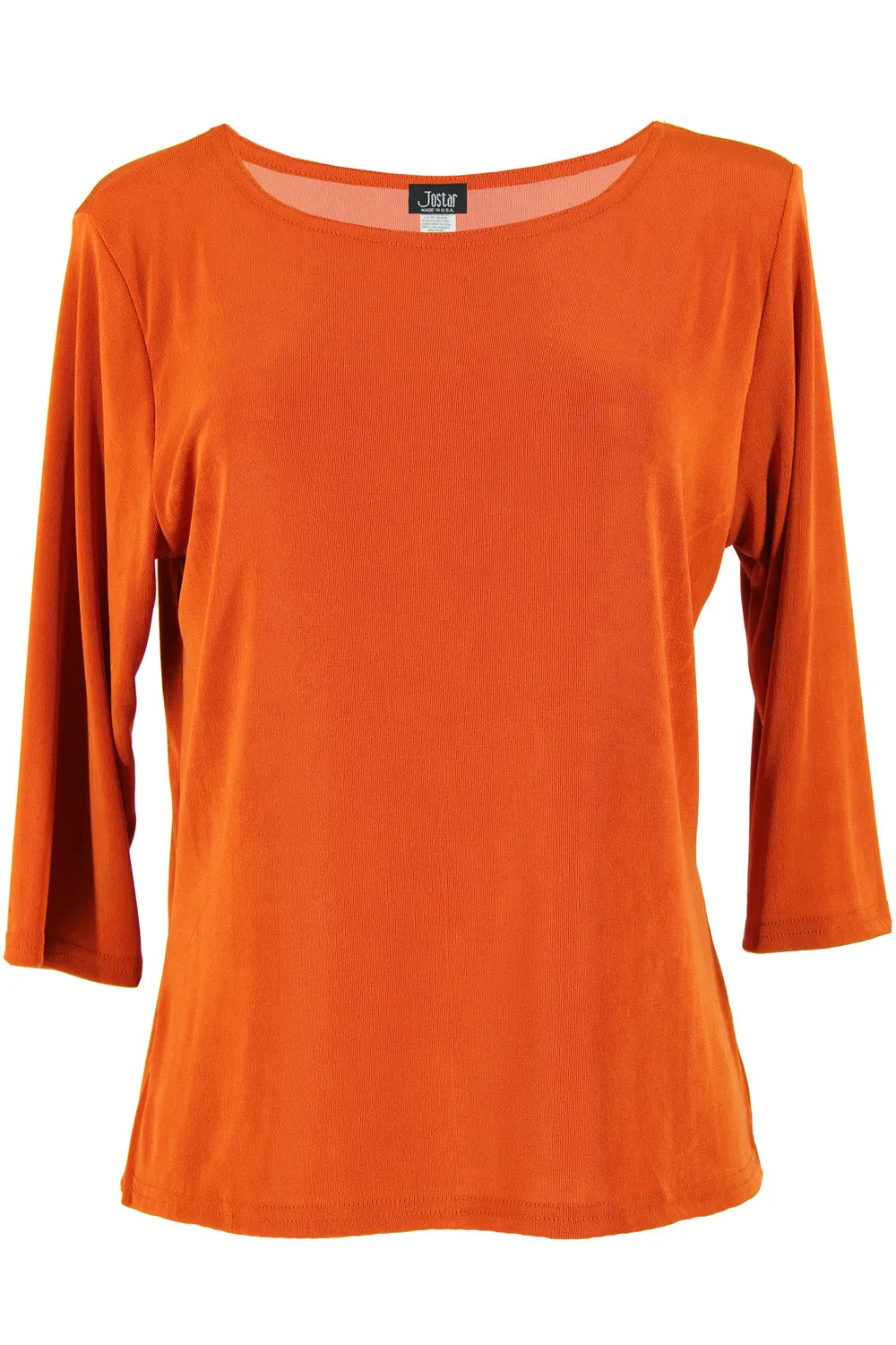 Non Iron Quarter Sleeve Scoop Top-1034AY-QRS1