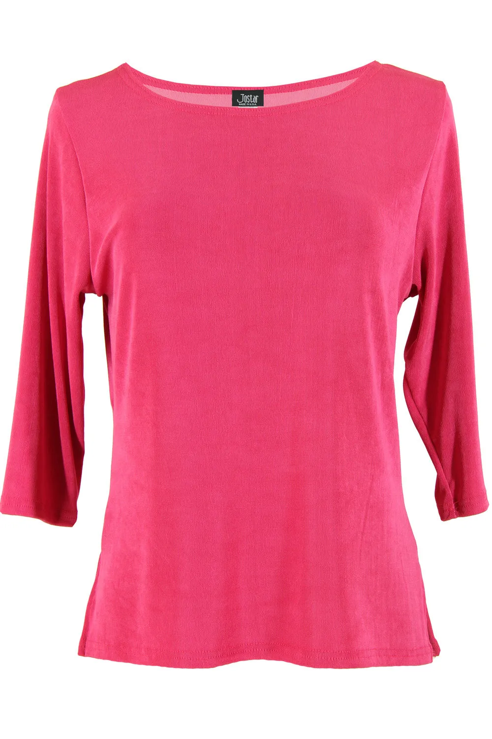 Non Iron Quarter Sleeve Scoop Top-1034AY-QRS1