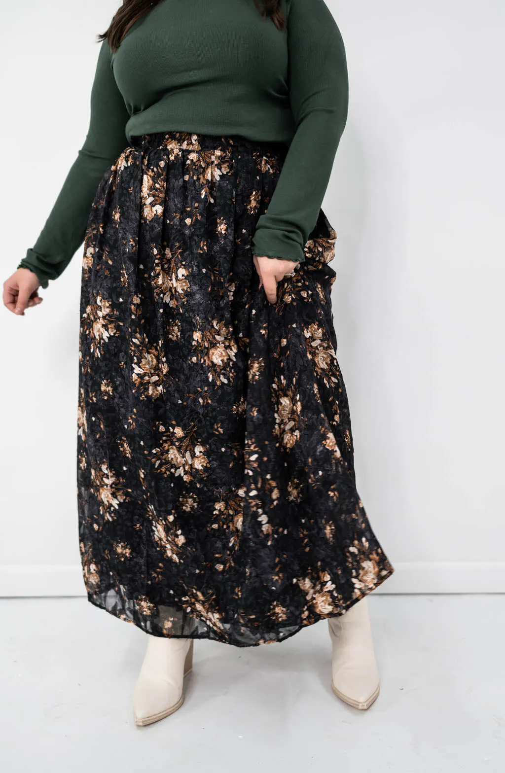 Open Your Heart Chiffon Floral Skirt