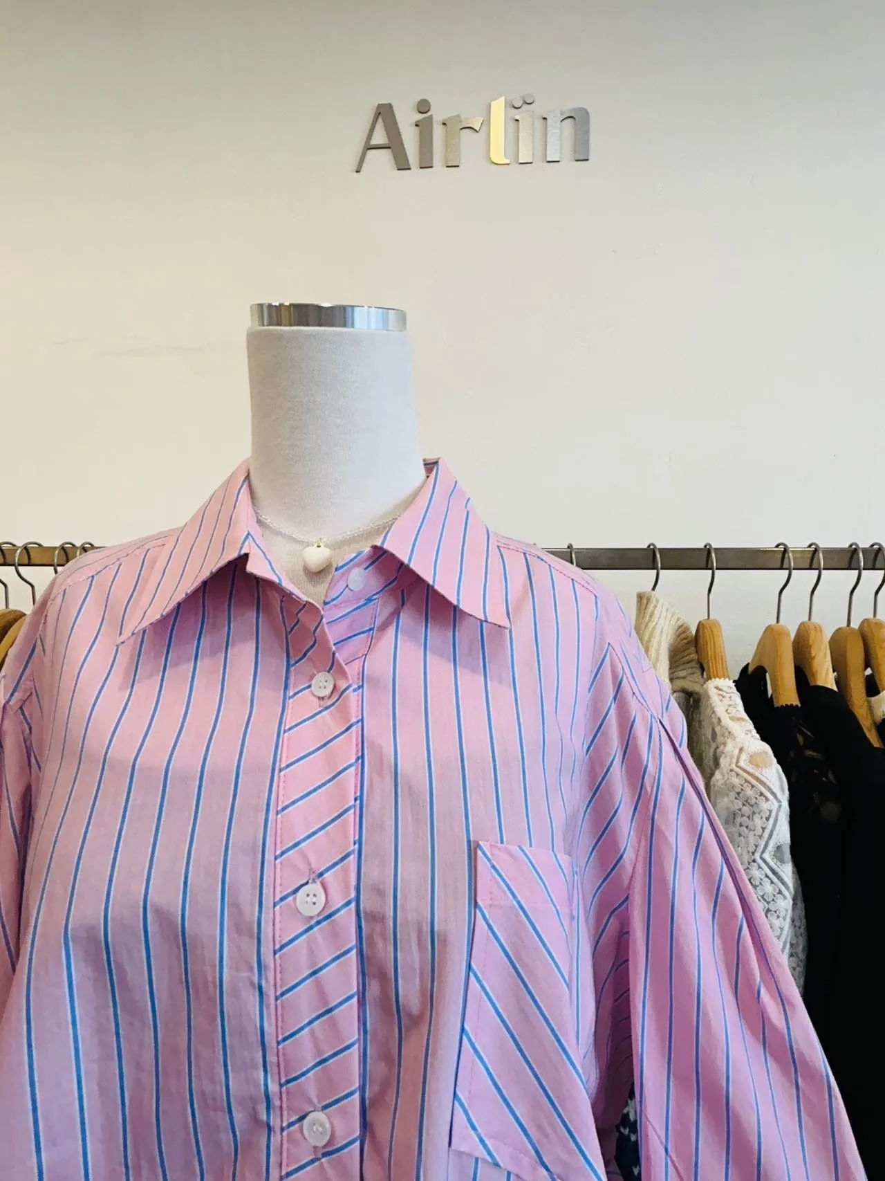 Pink striped shirt