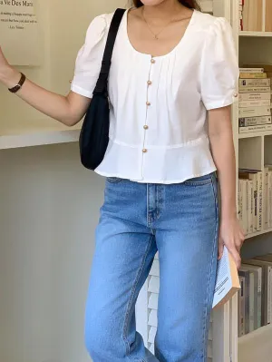 Playful Puff Short Sleeve Blouse