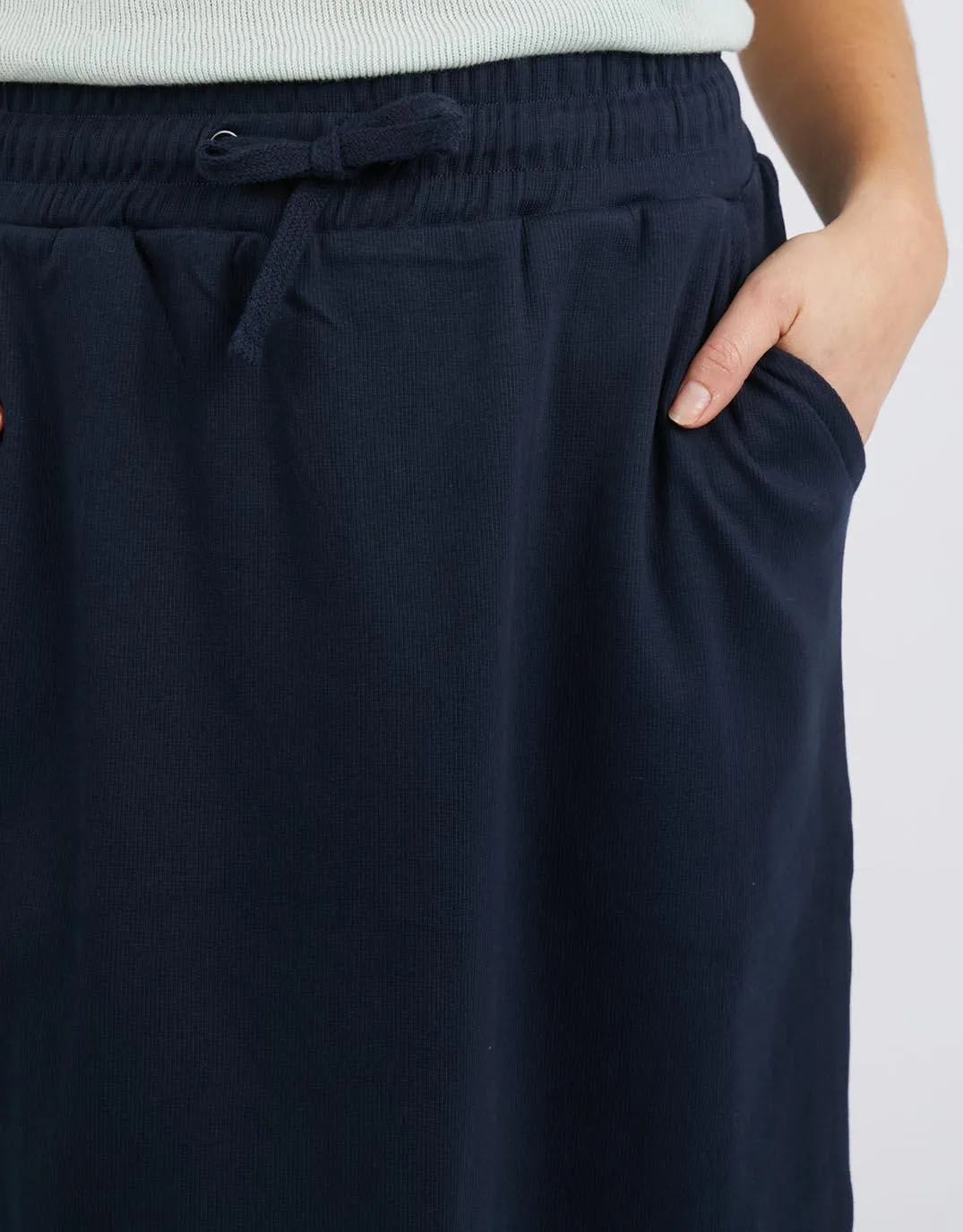 Rib Midi Skirt - Dark Sapphire