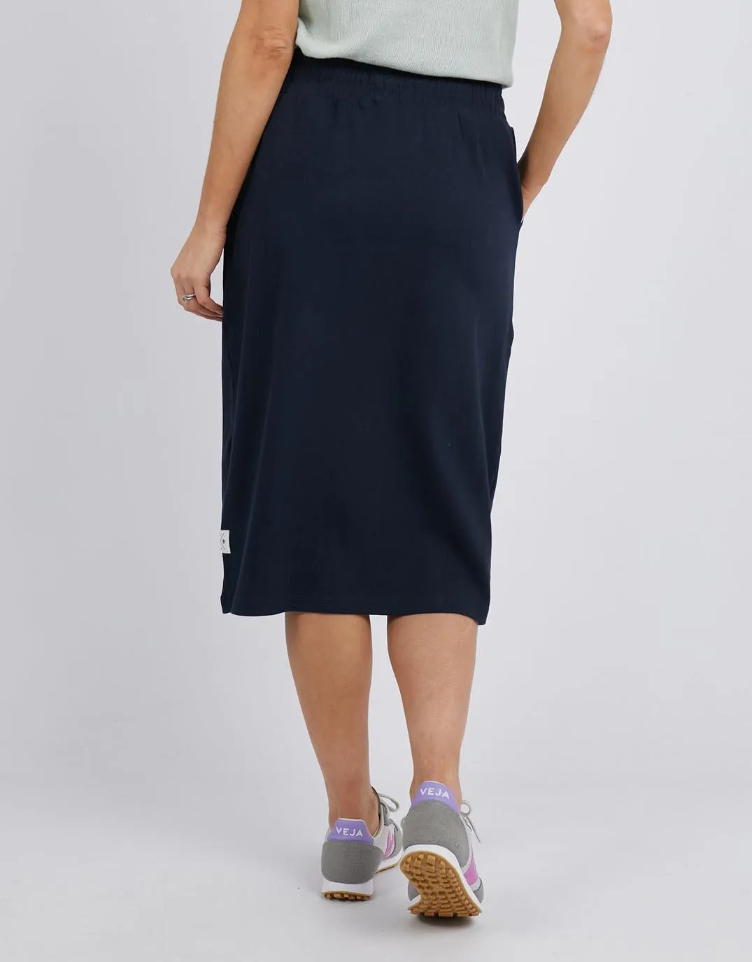 Rib Midi Skirt - Dark Sapphire