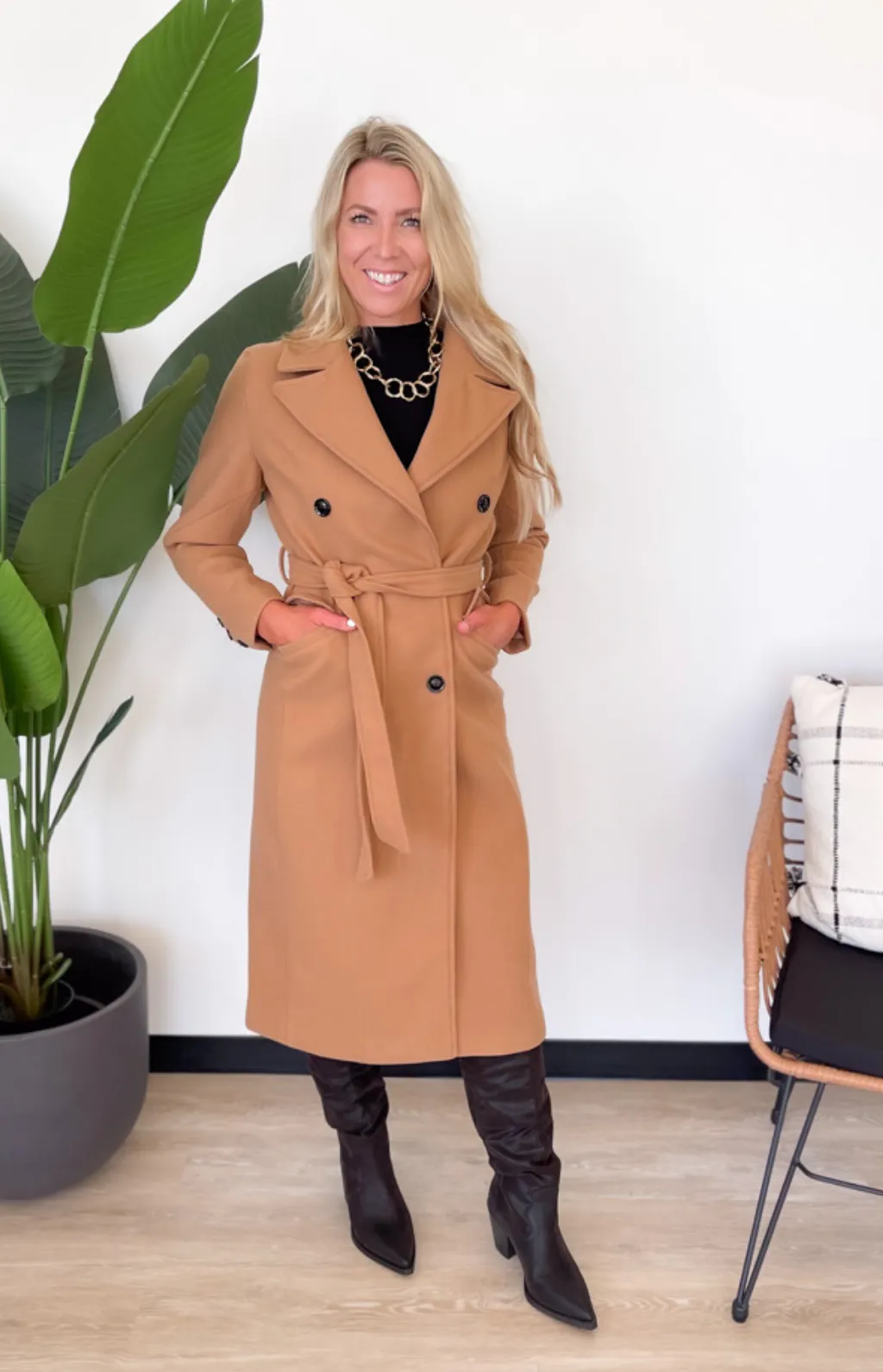 Sadie Tan Long Trench Coat