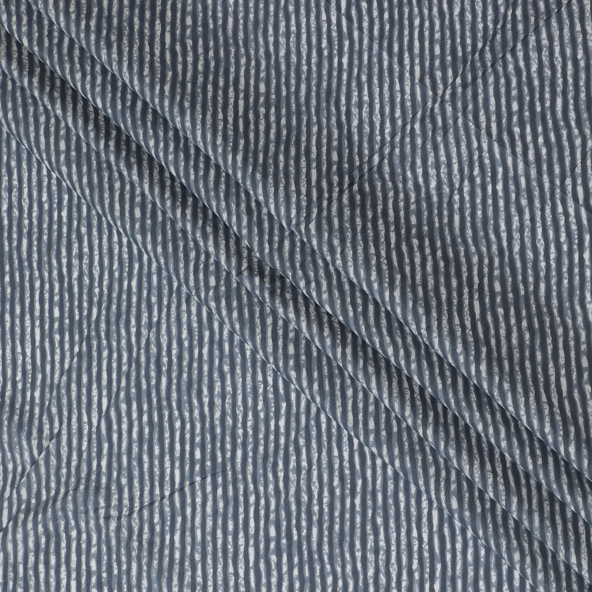 Slate Blue and White Striped Cotton Lawn Fabric - 110 cm Width-D19976