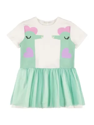 Stella McCartney Kids   Cotton jersey &amp; tulle dress 