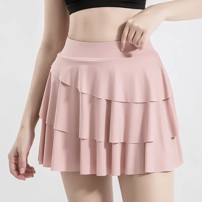 Stylish Sporty Elastic Women's Ruched Skirt-Shorts - SF1257