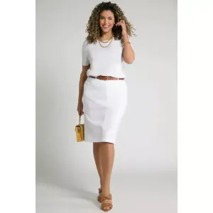 Ulla Popken Stretch Skirt in White