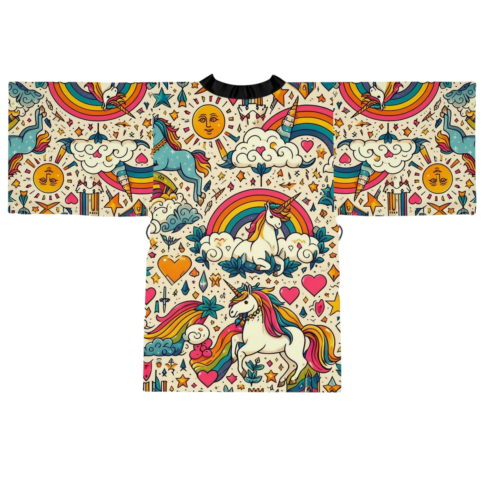 Unicorns and Rainbows - Long Sleeve Kimono Robe (AOP)