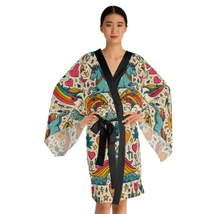 Unicorns and Rainbows - Long Sleeve Kimono Robe (AOP)