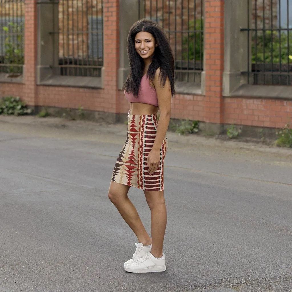 Womens Mini Skirt, High Waisted /multicolor Brown Pencil Skirt