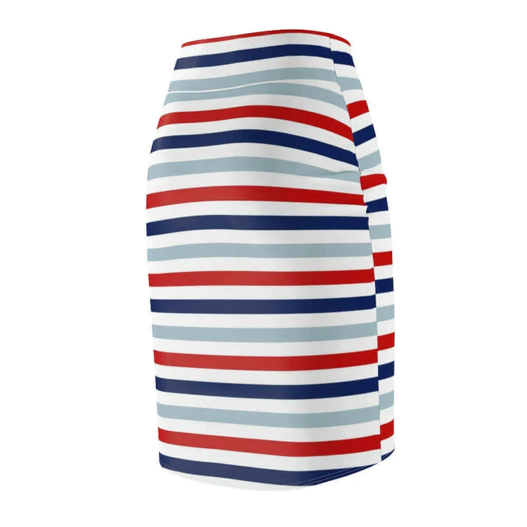 Womens Skirt, Red White and Blue Pencil Skirt, S93801